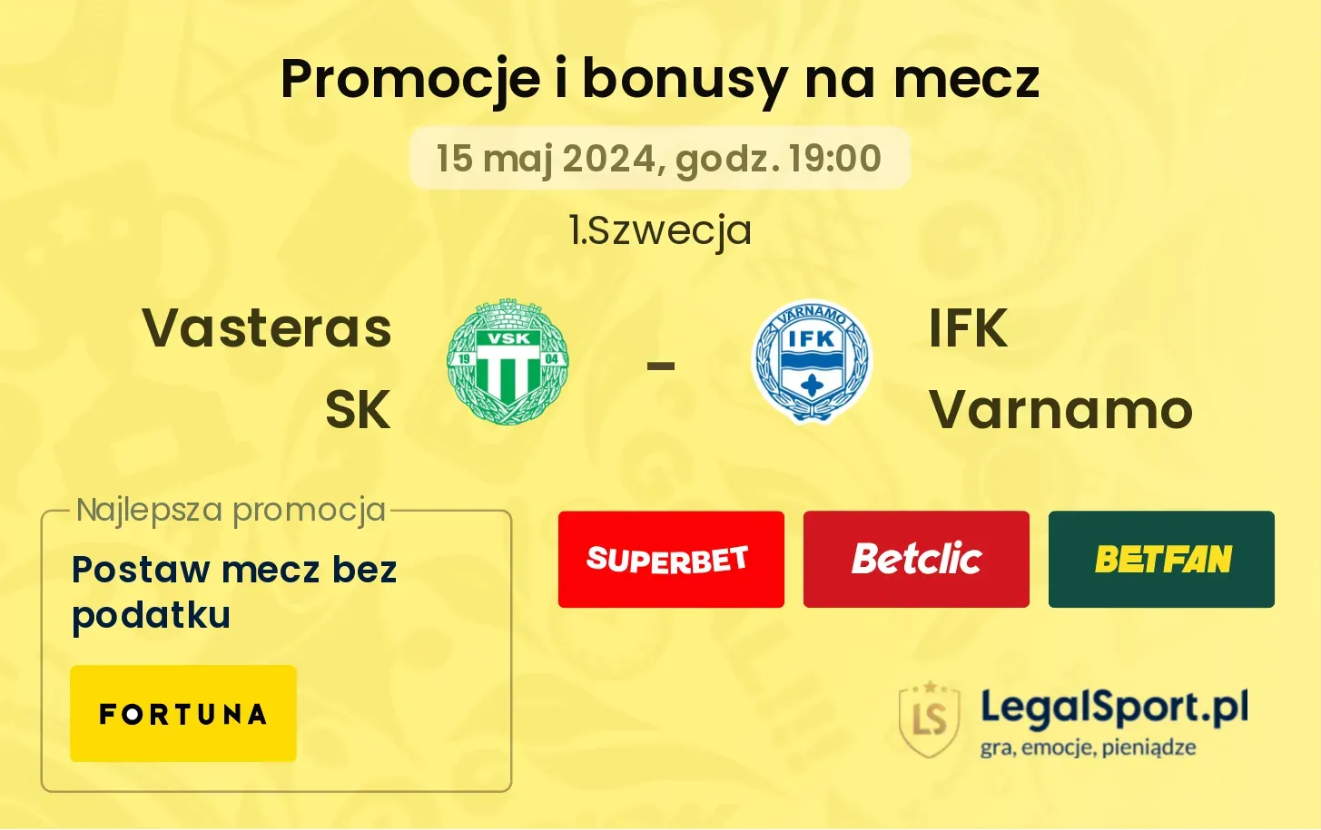 Vasteras SK - IFK Varnamo promocje bonusy na mecz