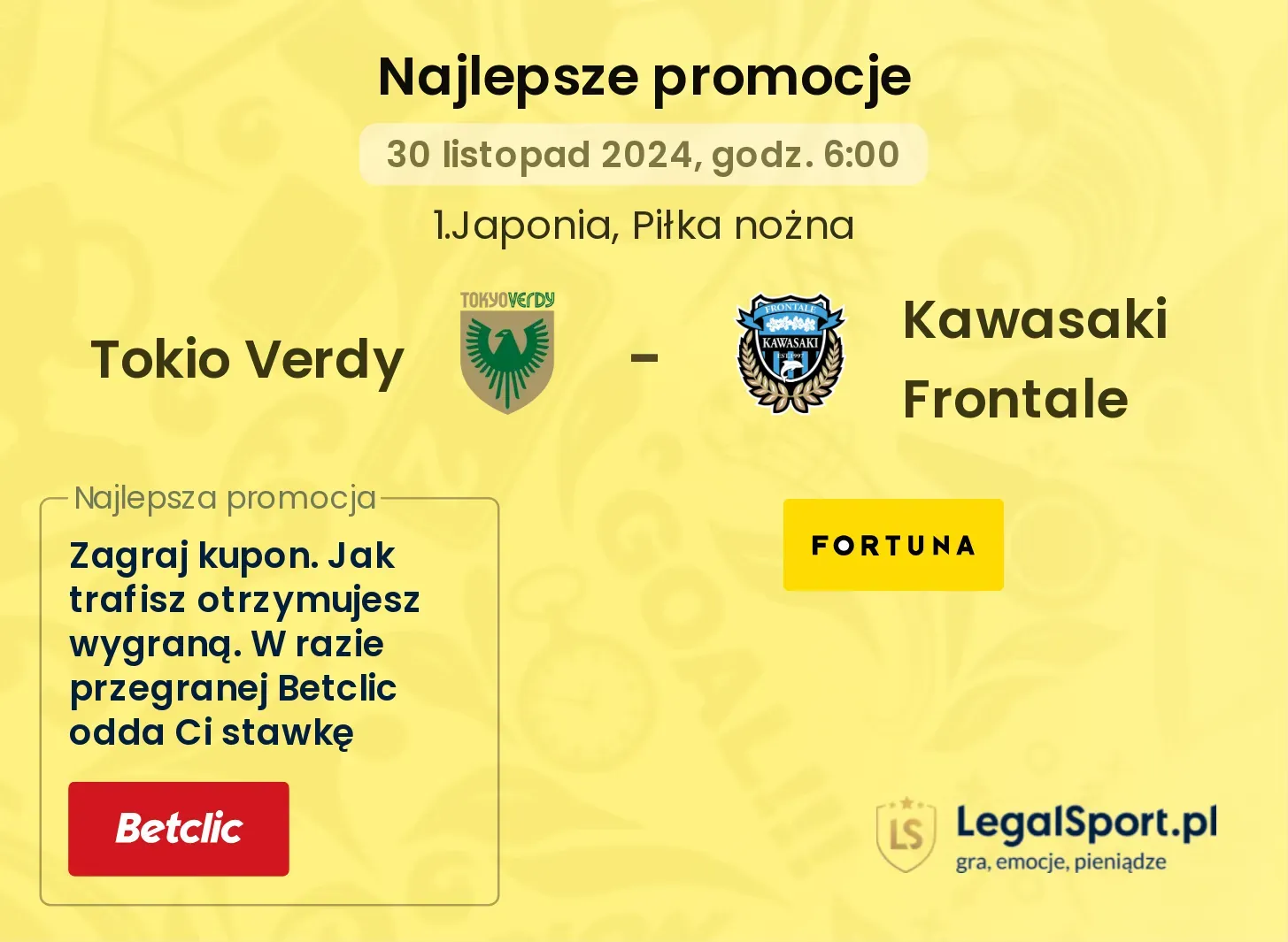 Tokio Verdy - Kawasaki Frontale promocje bonusy na mecz