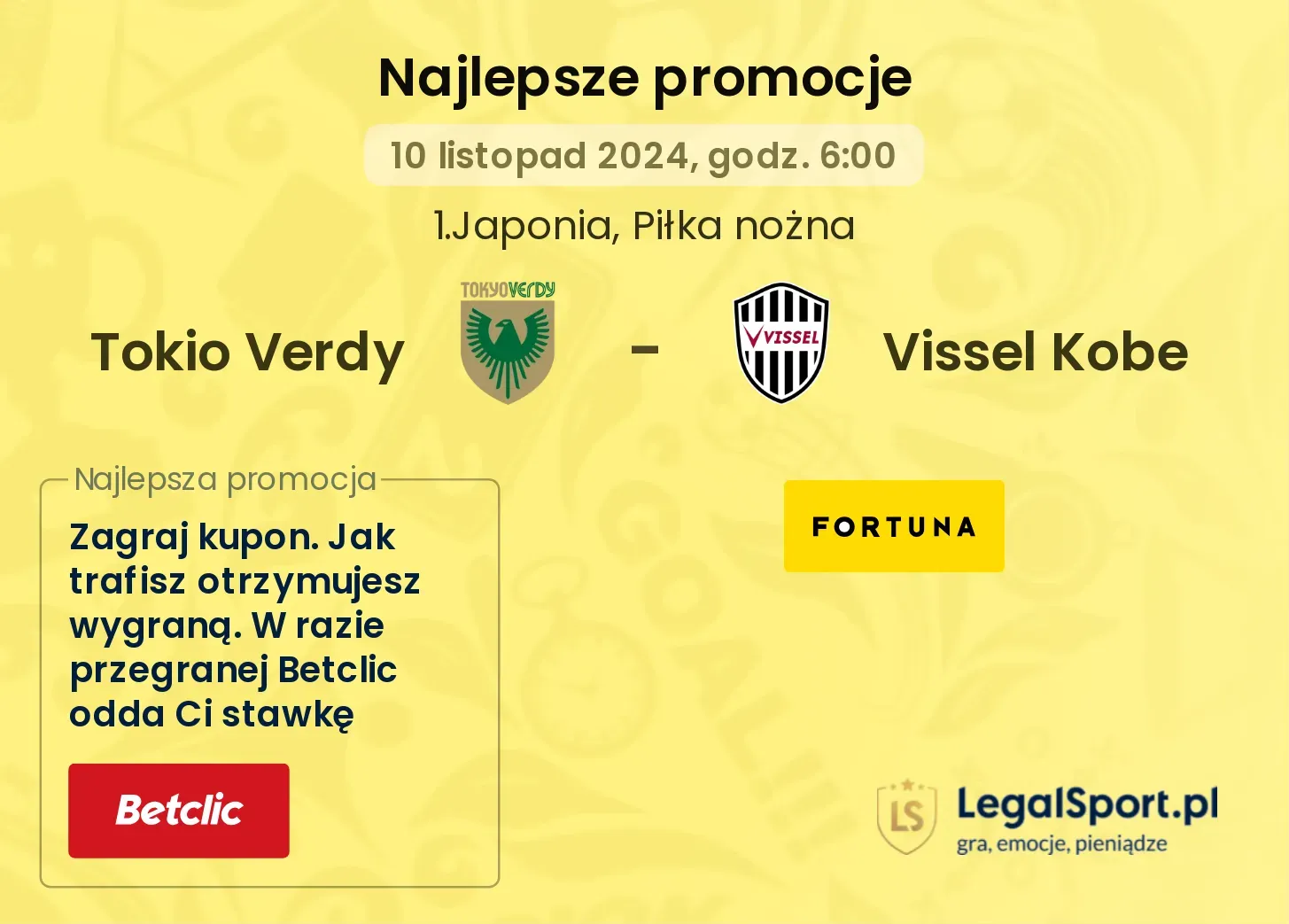 Tokio Verdy - Vissel Kobe promocje bonusy na mecz