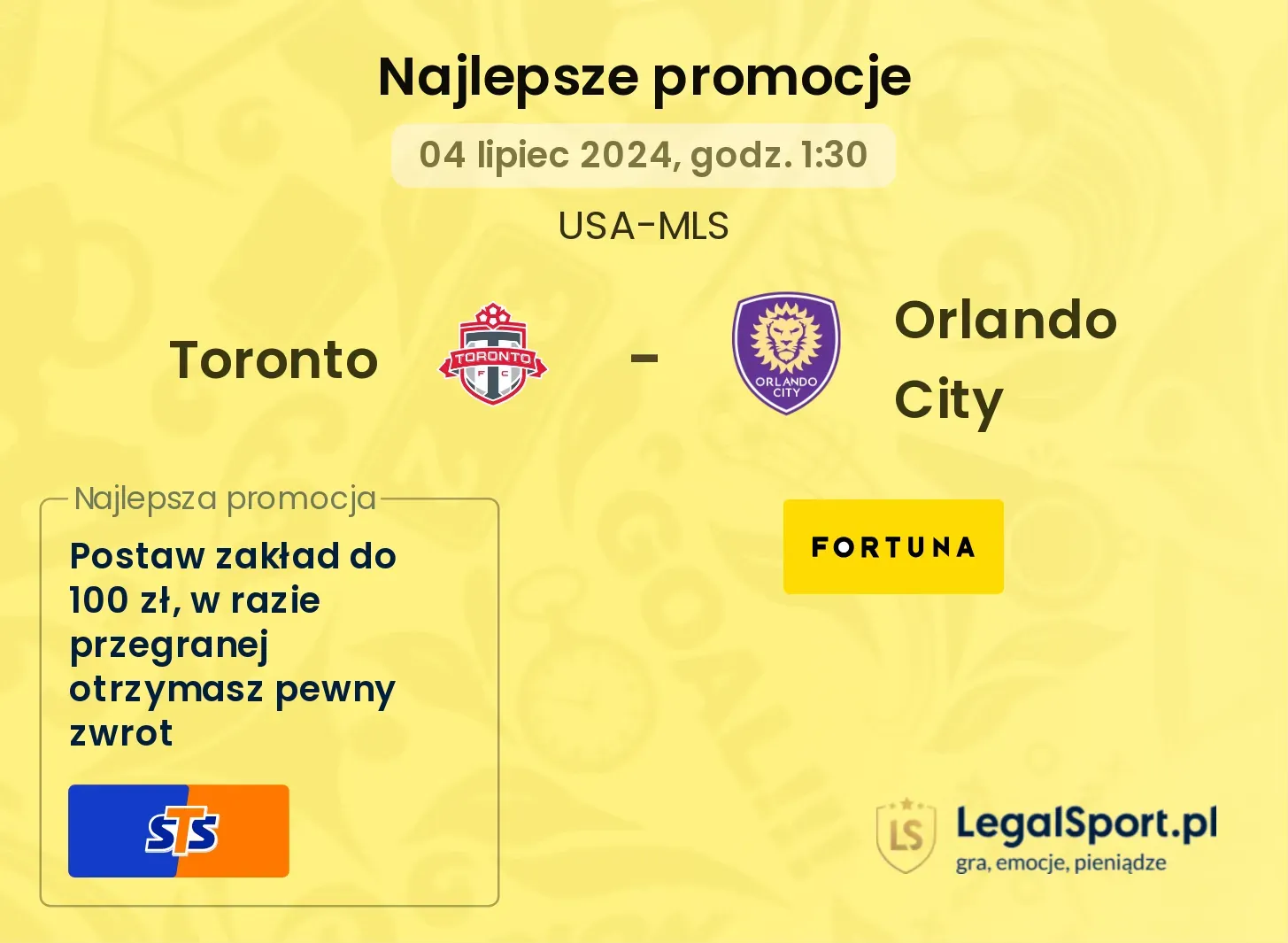 Toronto - Orlando City promocje bukmacherskie (04.07, 01:30)