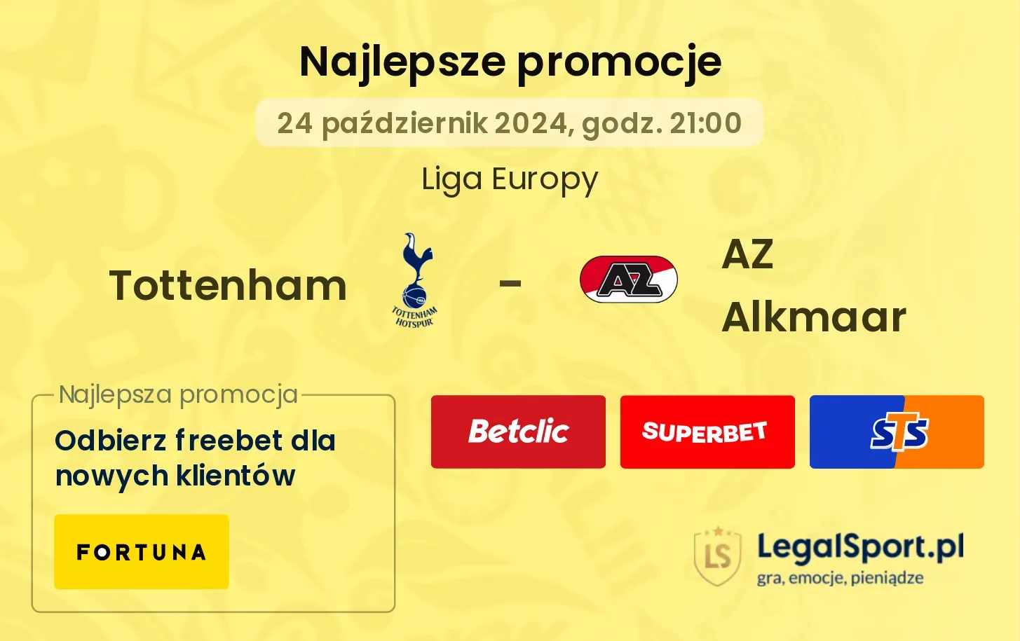 Tottenham - AZ Alkmaar promocje bonusy na mecz