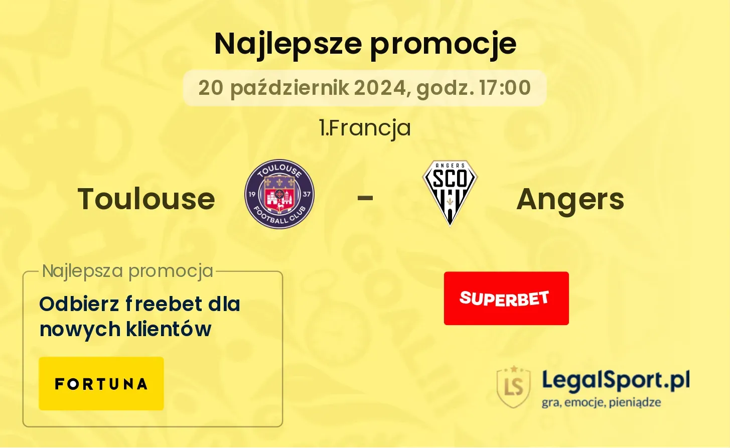 Toulouse - Angers promocje bonusy na mecz