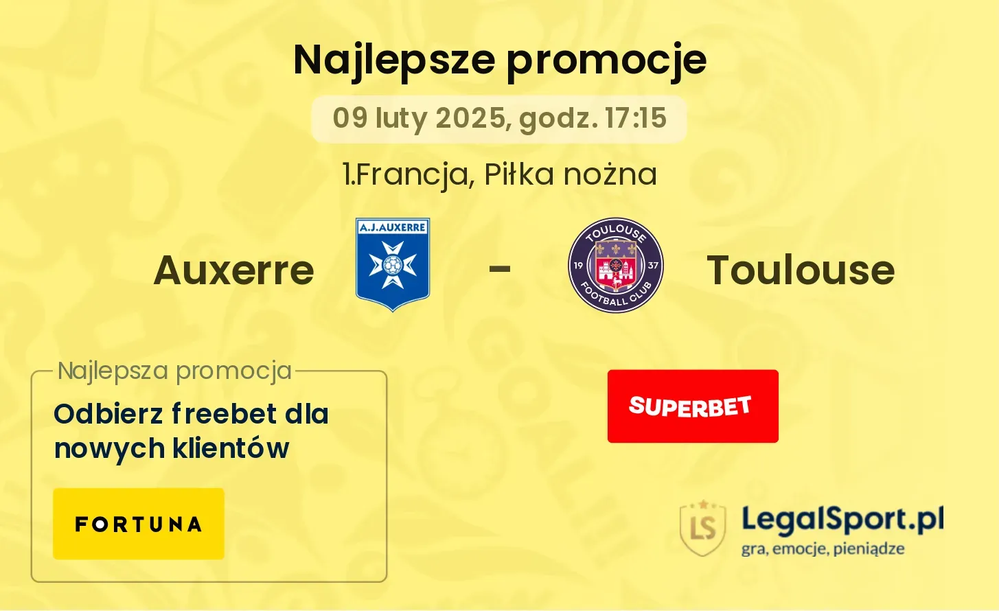 Toulouse - Auxerre promocje bonusy na mecz