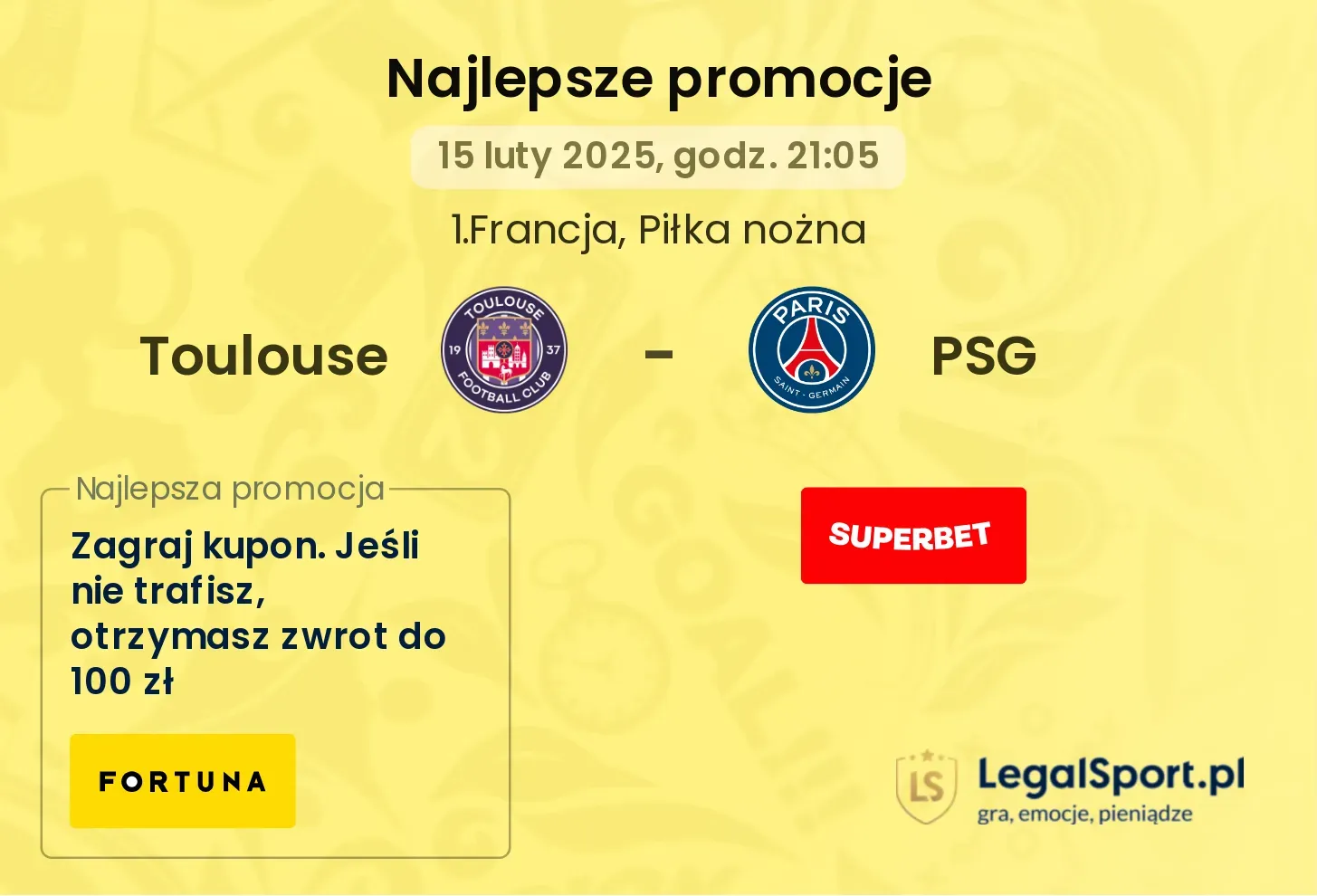 Toulouse - PSG promocje bonusy na mecz