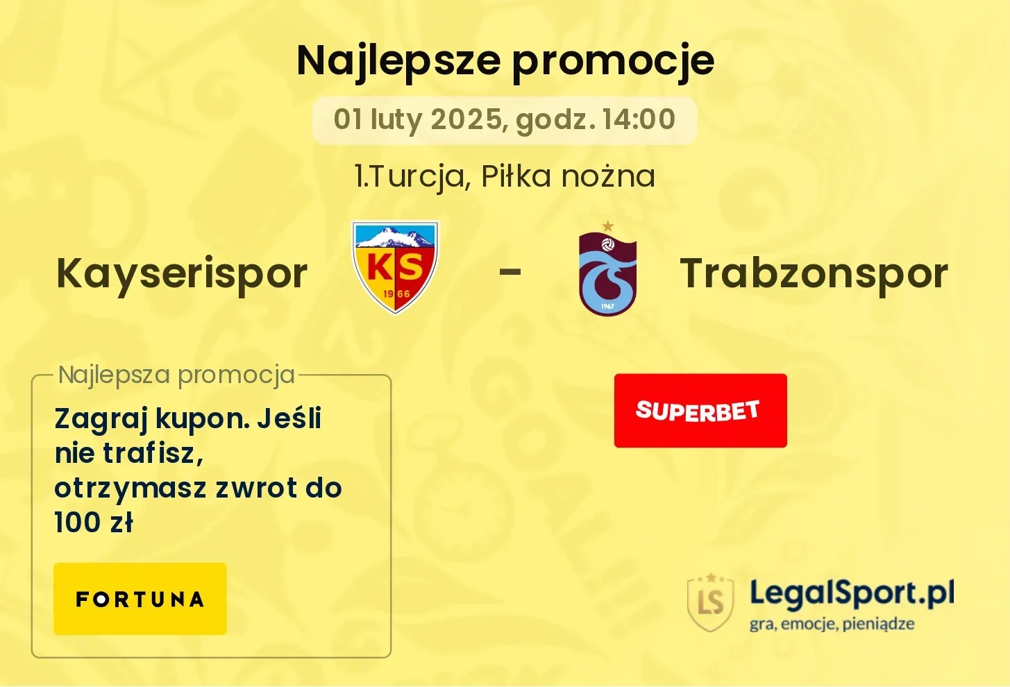 Kayserispor - Trabzonspor promocje bukmacherskie