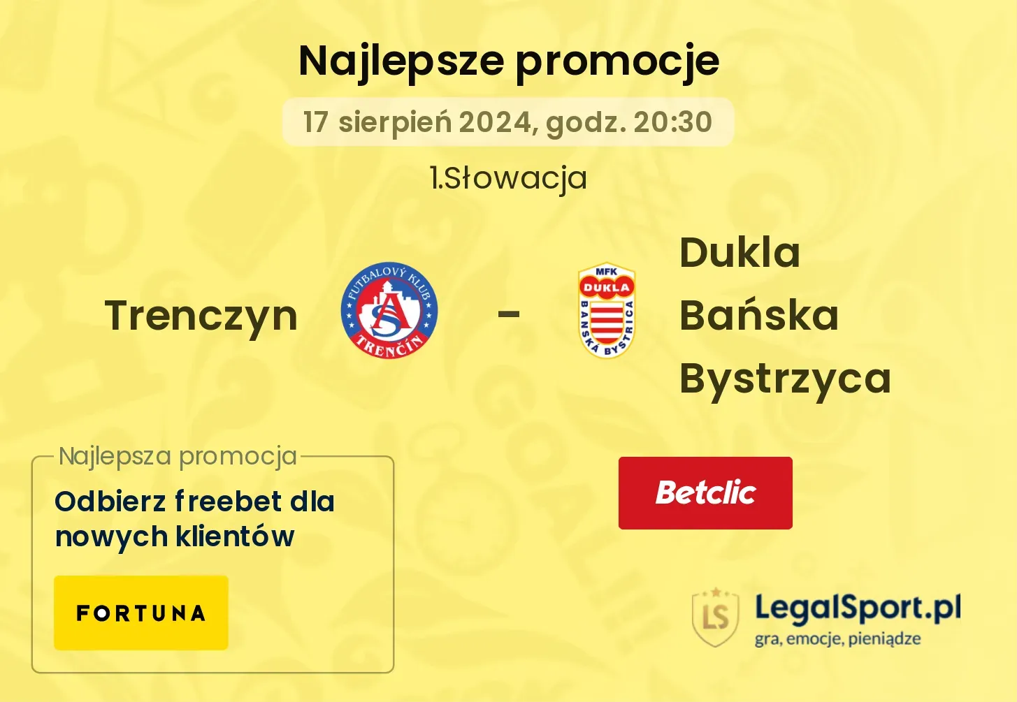 Trenczyn - Dukla Bańska Bystrzyca promocje bonusy na mecz