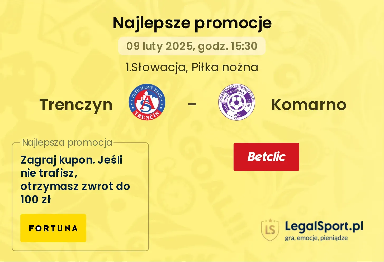 Trenczyn - Komarno promocje bonusy na mecz