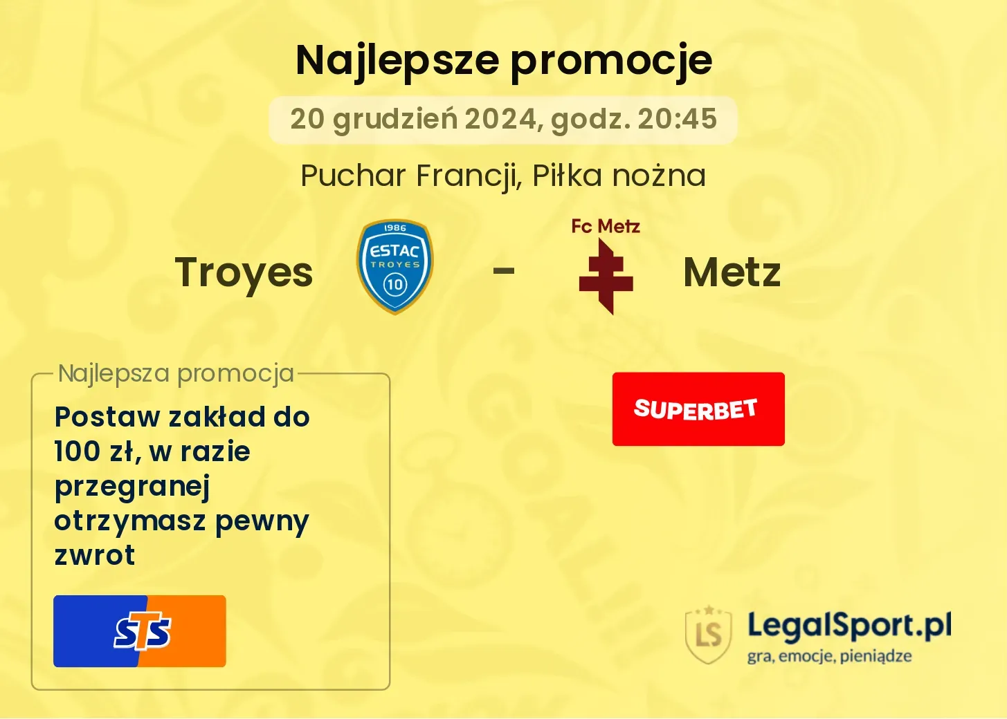 Troyes - Metz promocje bonusy na mecz