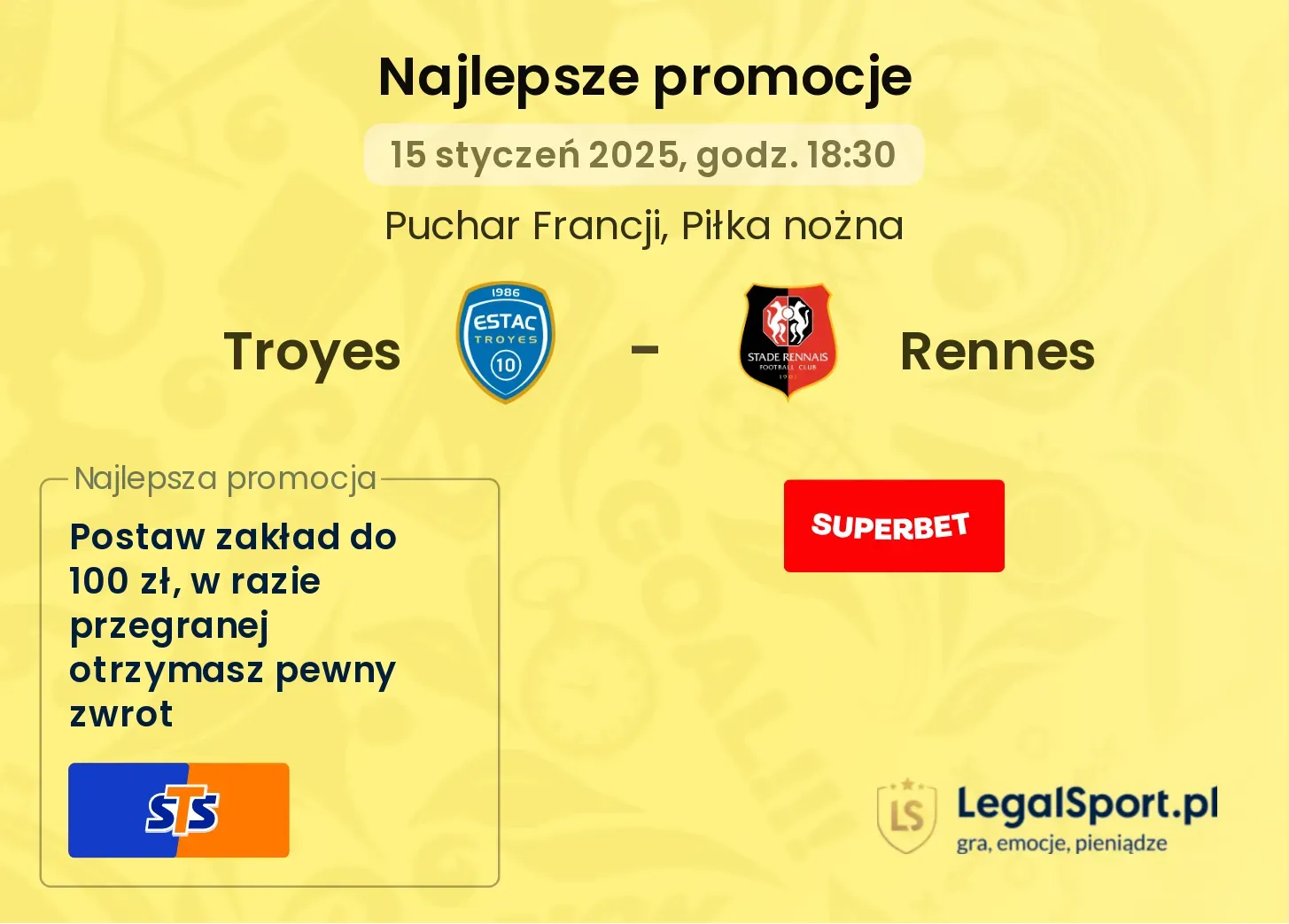 Troyes - Rennes promocje bonusy na mecz