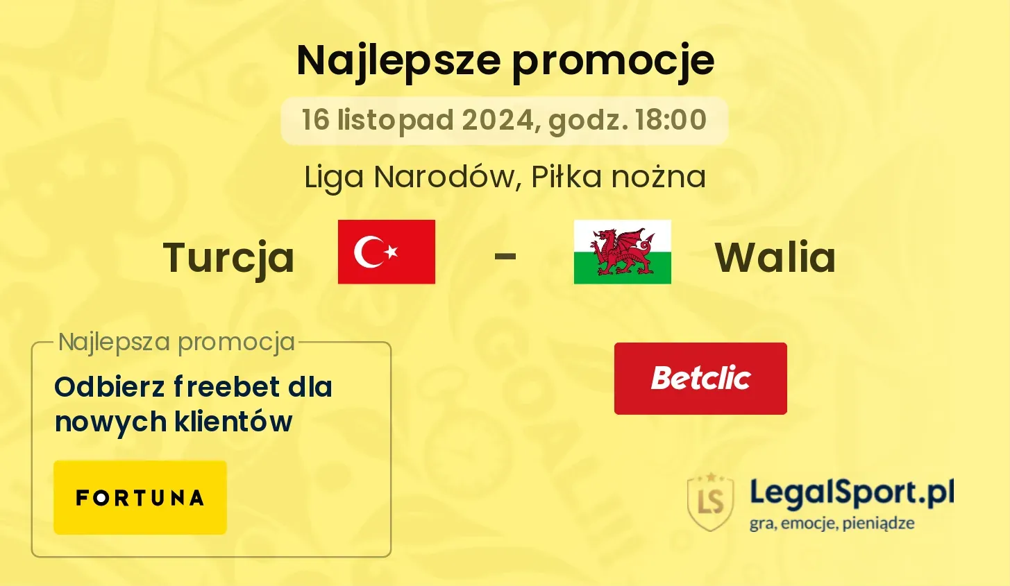 Turcja - Walia promocje bonusy na mecz