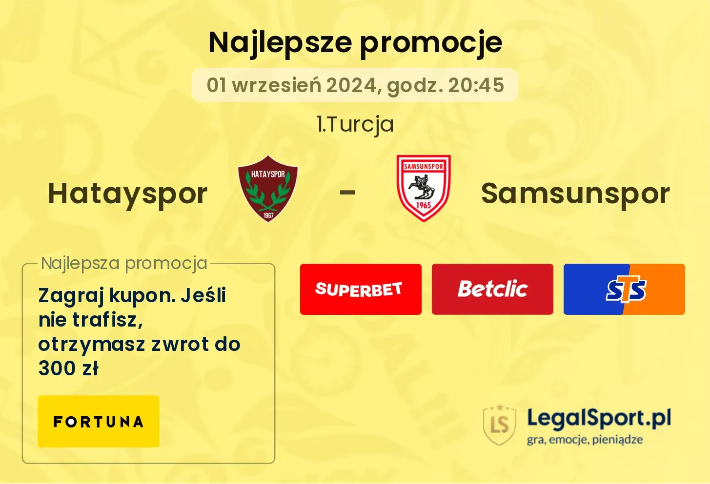 Hatayspor - Samsunspor promocje bonusy na mecz