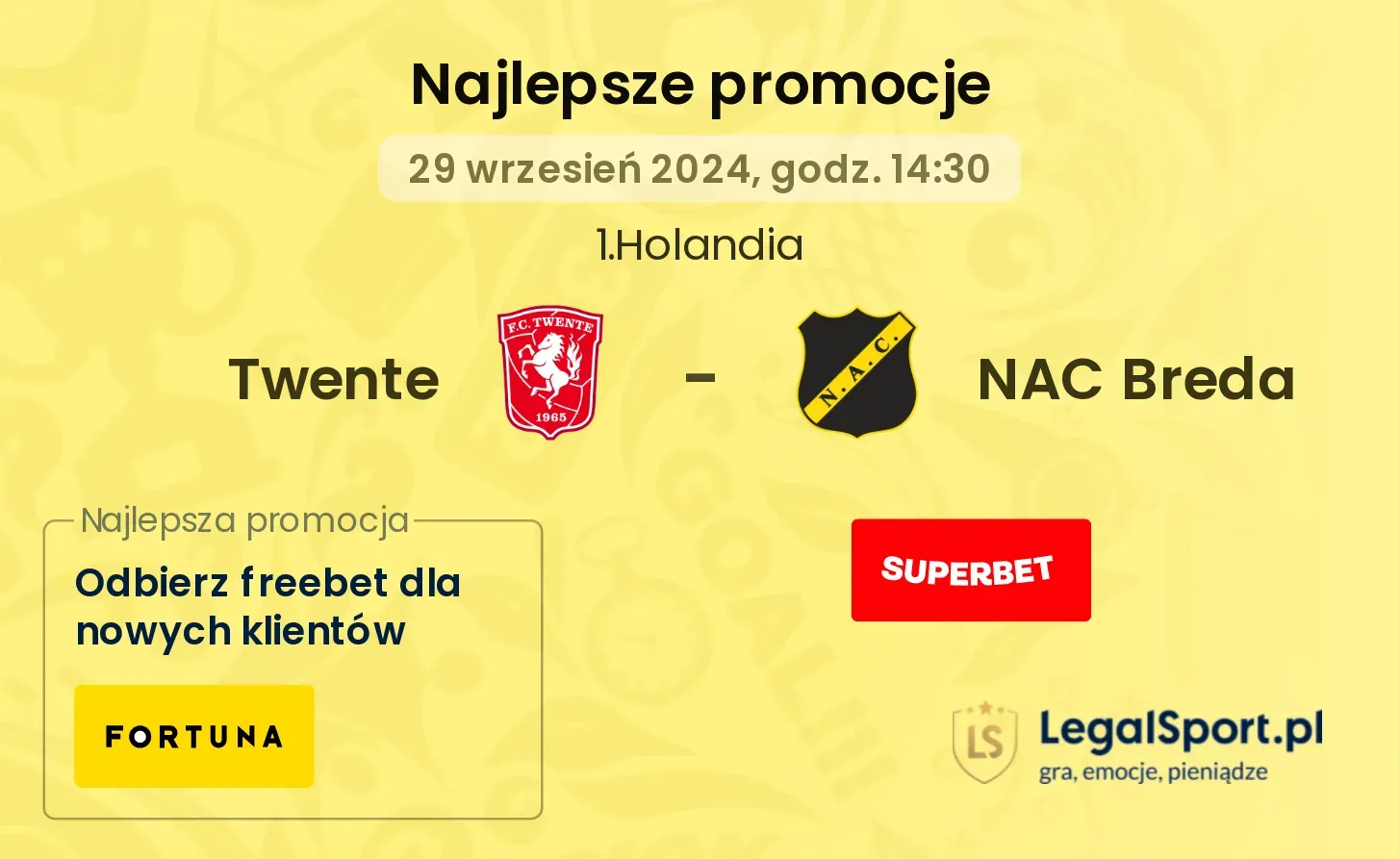 Twente - NAC Breda promocje bonusy na mecz