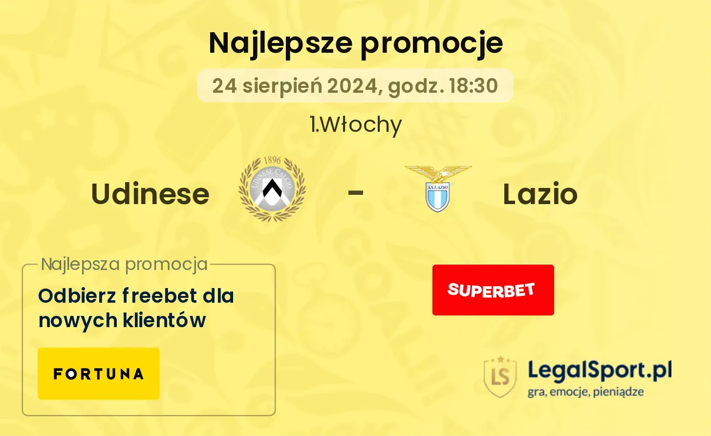 Udinese - Lazio promocje bonusy na mecz