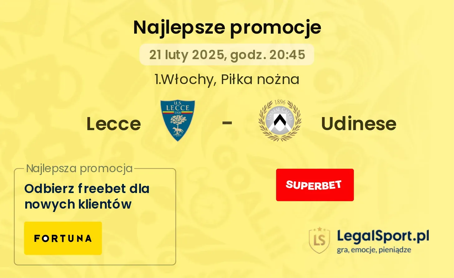 Lecce - Udinese promocje u bukmacherów