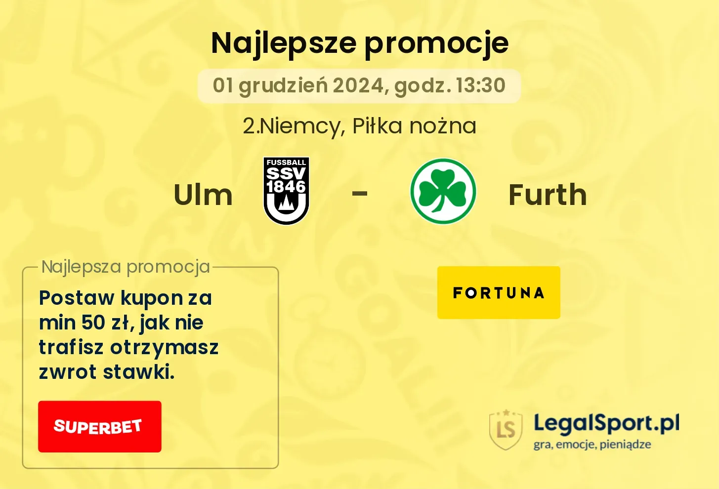 Ulm - Furth promocje bonusy na mecz