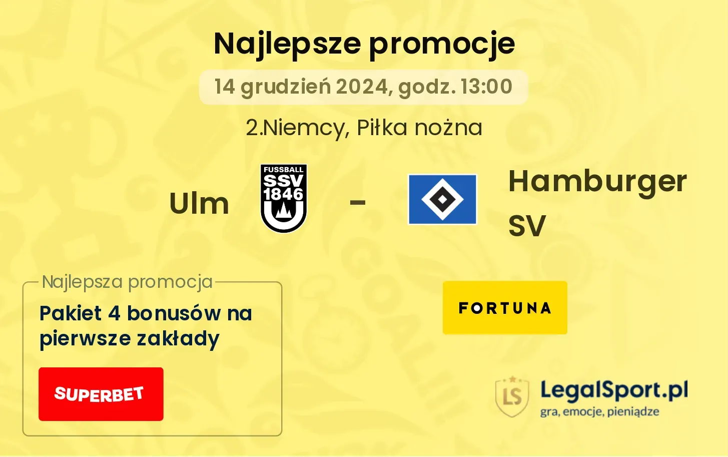 Ulm - Hamburger SV promocje u bukmacherów