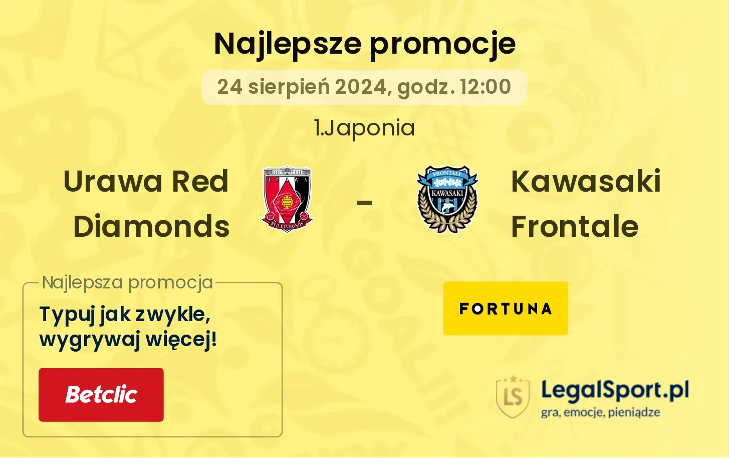 Urawa Red Diamonds - Kawasaki Frontale promocje bonusy na mecz