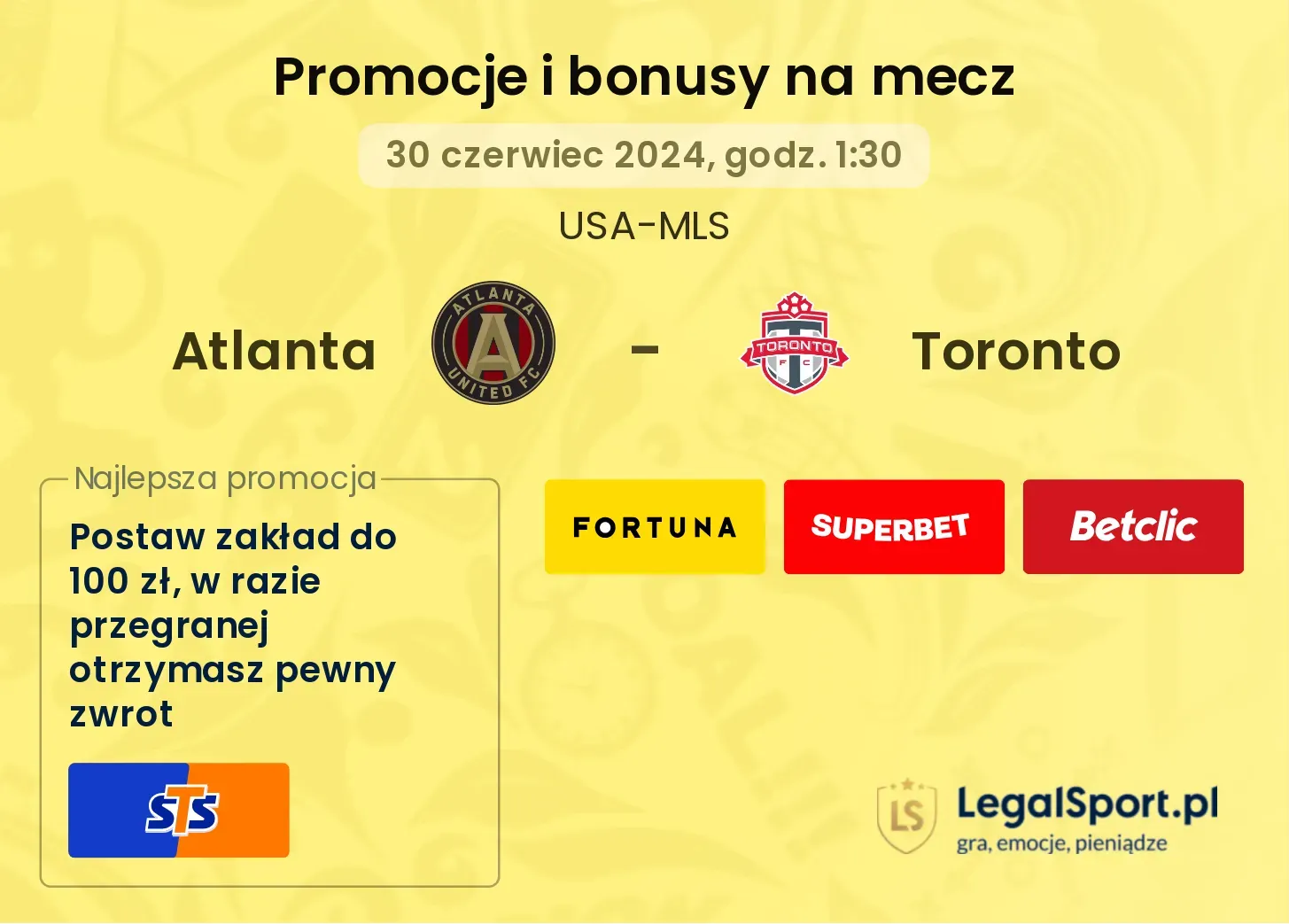 Atlanta - Toronto promocje bonusy na mecz