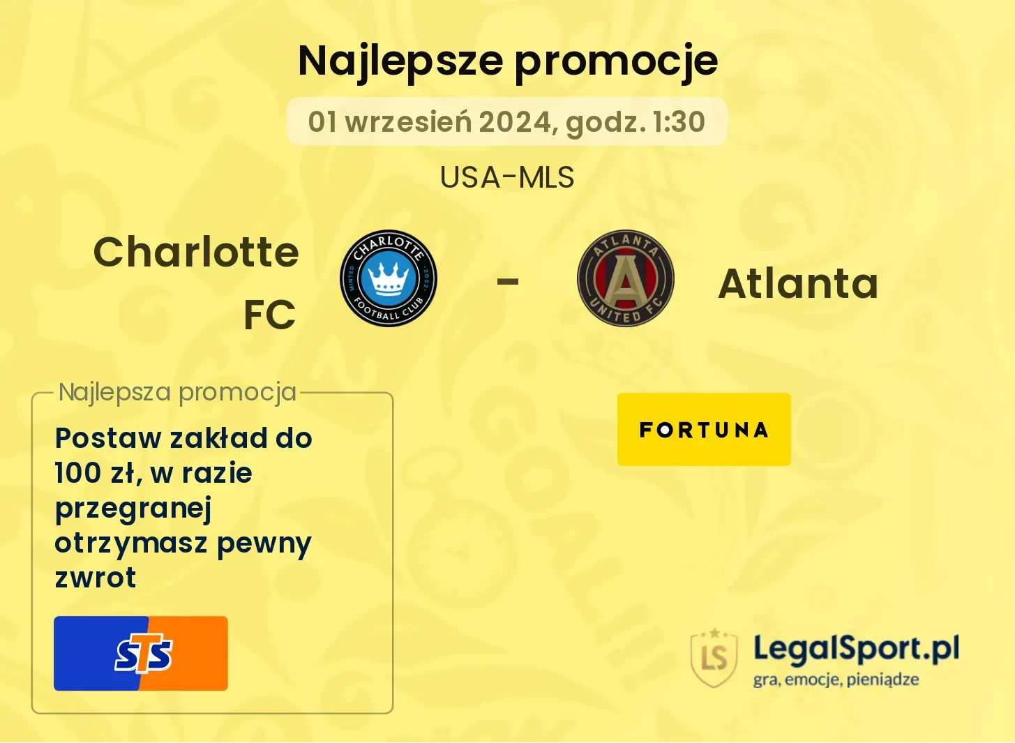 Charlotte FC - Atlanta promocje bonusy na mecz