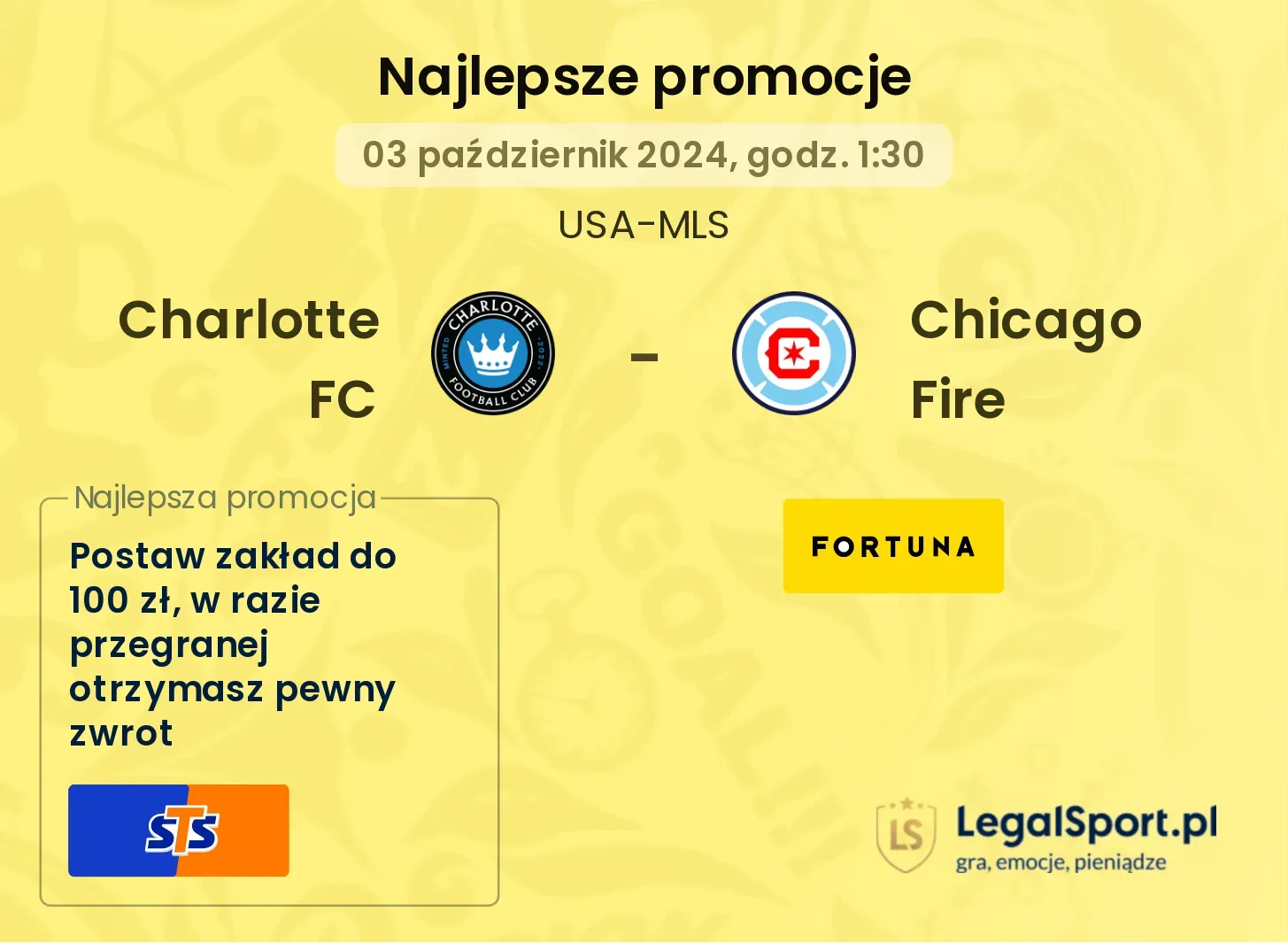 Charlotte FC - Chicago Fire promocje bonusy na mecz