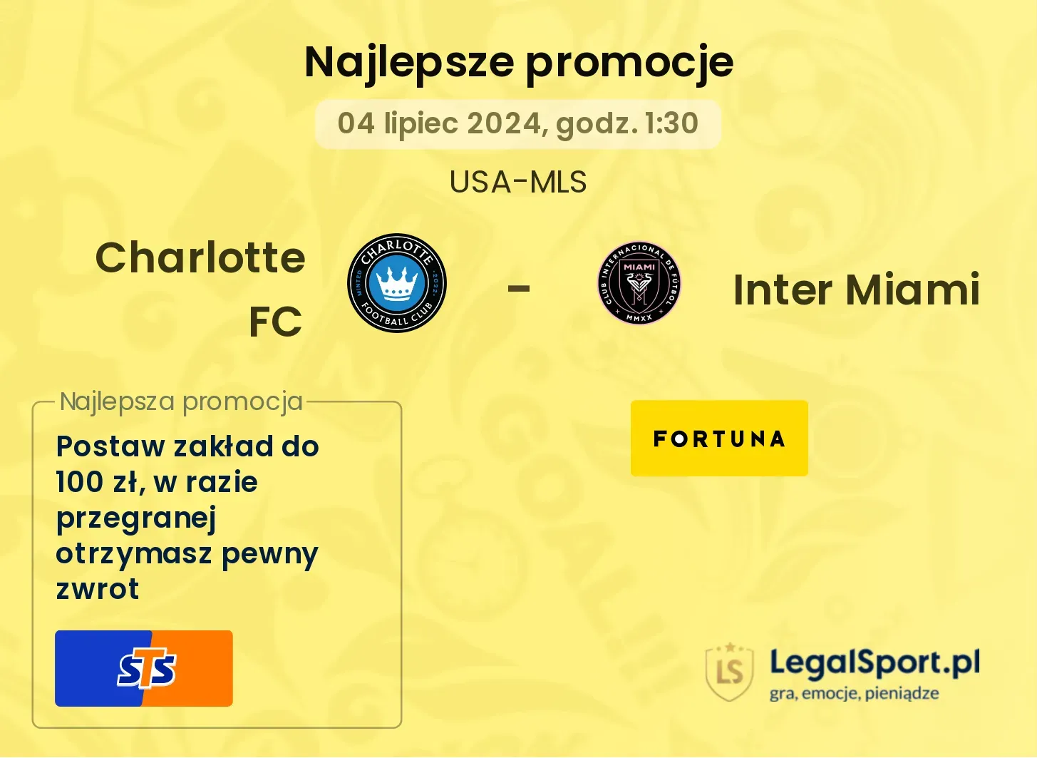 Charlotte FC - Inter Miami promocje bonusy na mecz