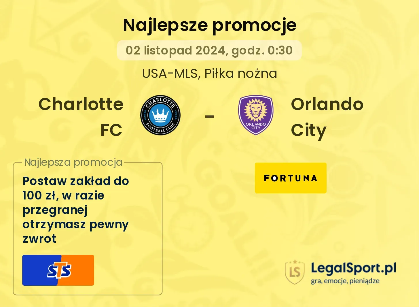 Charlotte FC - Orlando City promocje bonusy na mecz