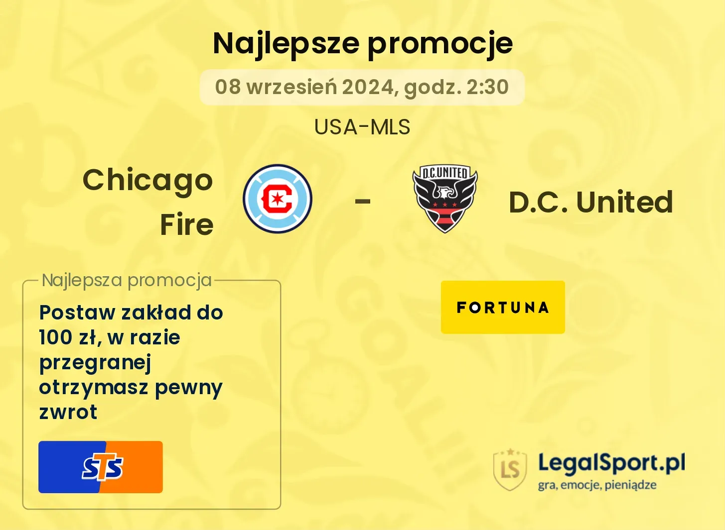 Chicago Fire - D.C. United promocje bonusy na mecz