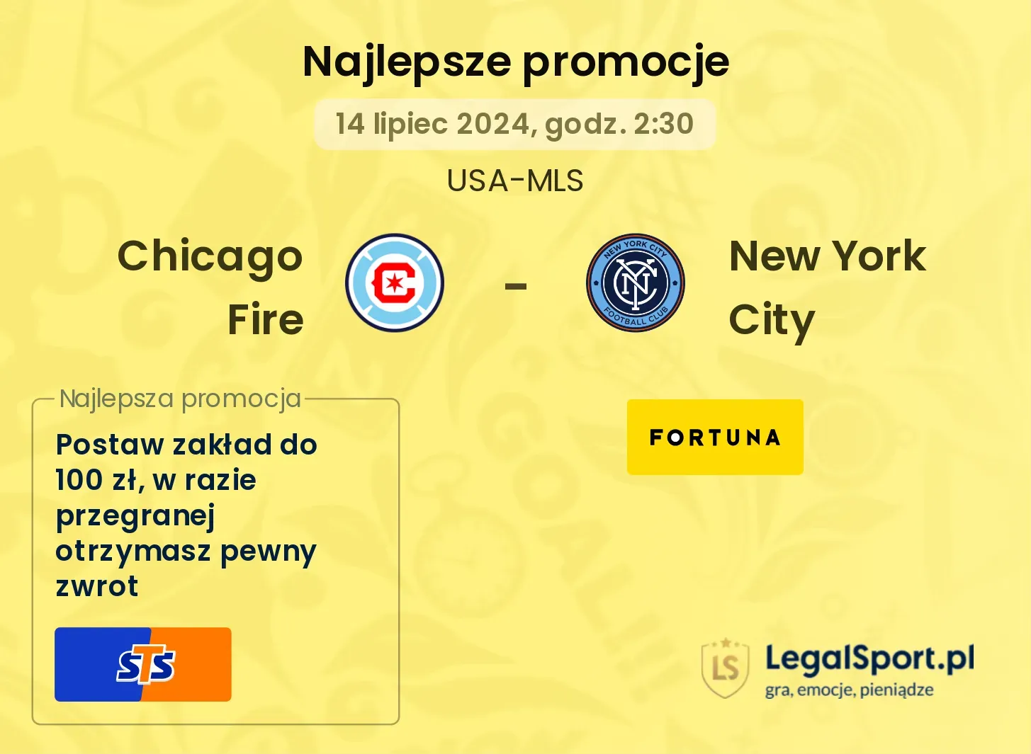 Chicago Fire - New York City promocje bonusy na mecz