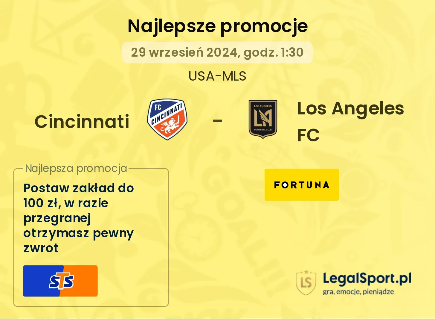 Cincinnati - Los Angeles FC promocje bonusy na mecz