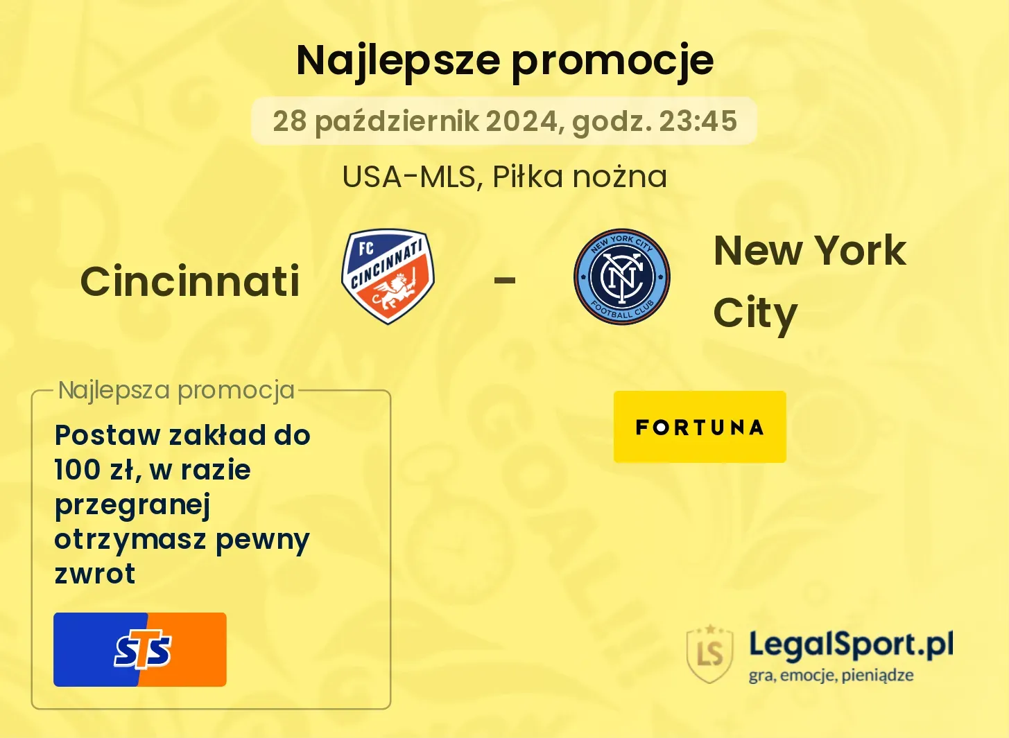 Cincinnati - New York City promocje bonusy na mecz