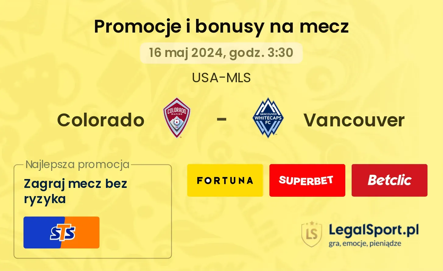 Colorado - Vancouver promocje bonusy na mecz