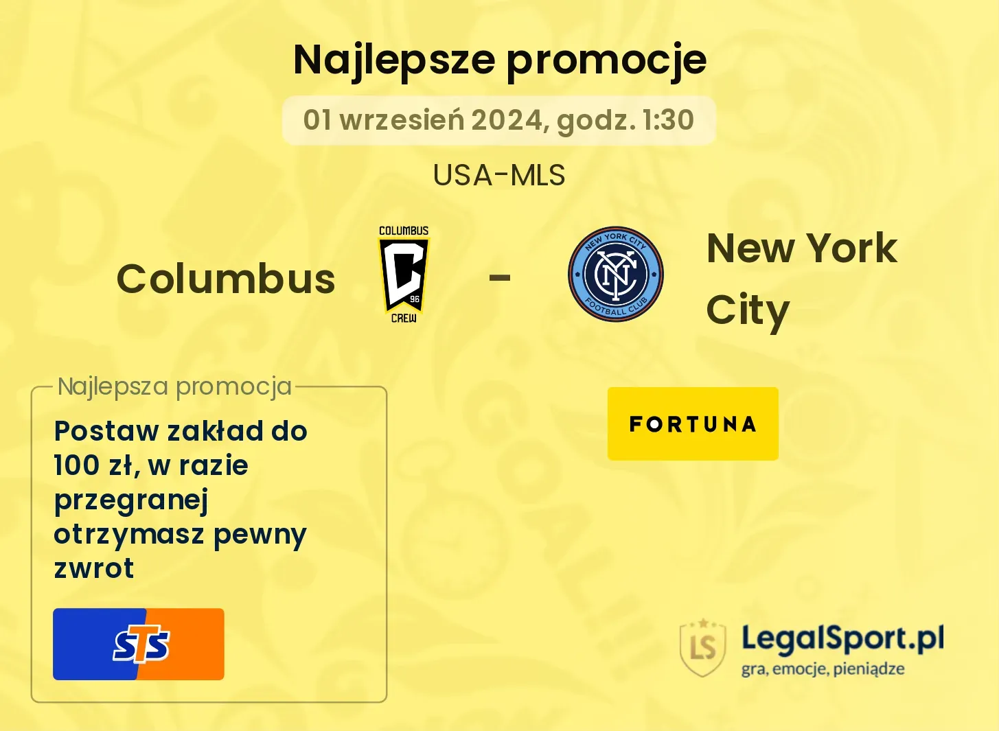 Columbus - New York City promocje bonusy na mecz