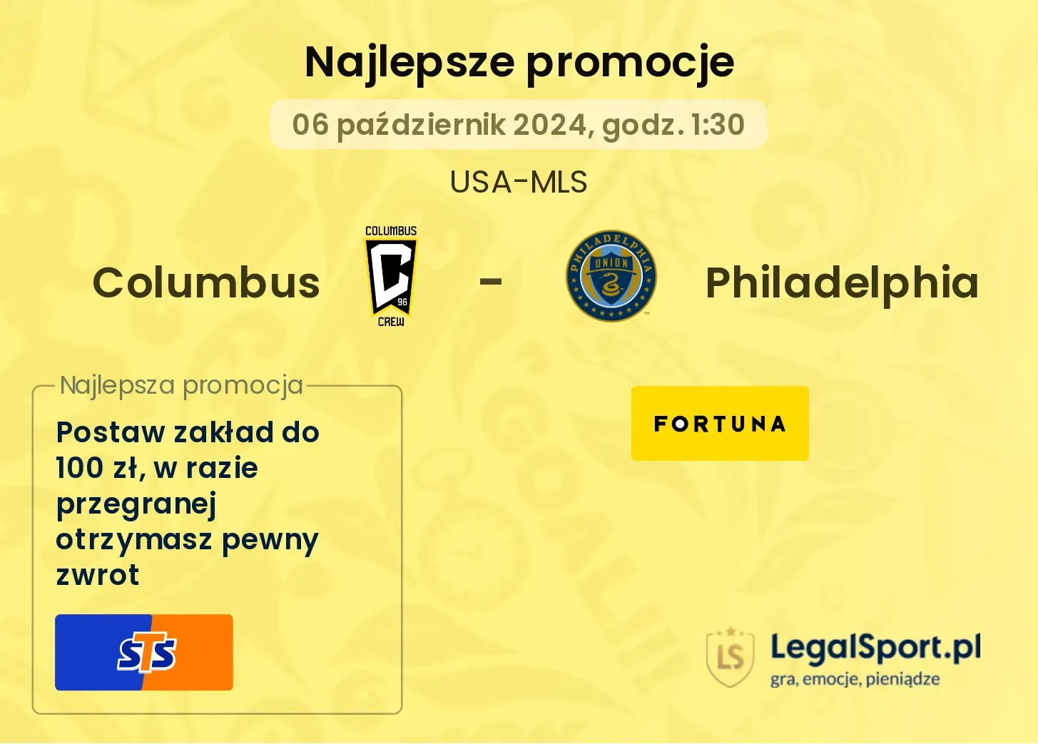 Columbus - Philadelphia promocje bonusy na mecz