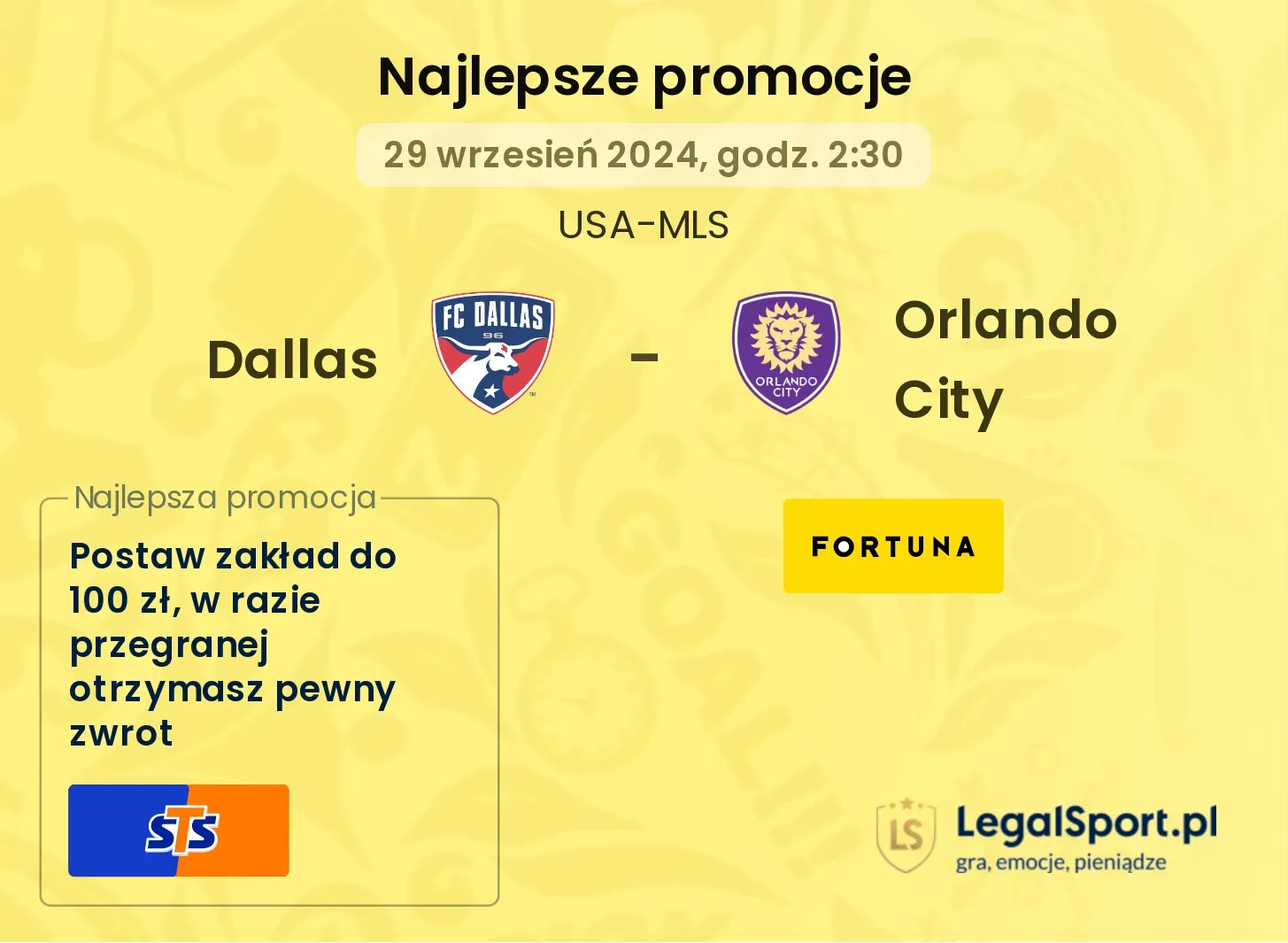 Dallas - Orlando City promocje bonusy na mecz