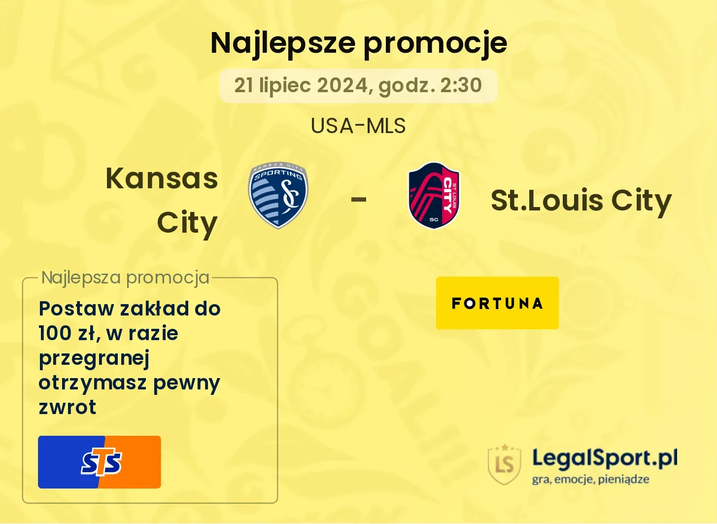 Kansas City - St.Louis City promocje bonusy na mecz