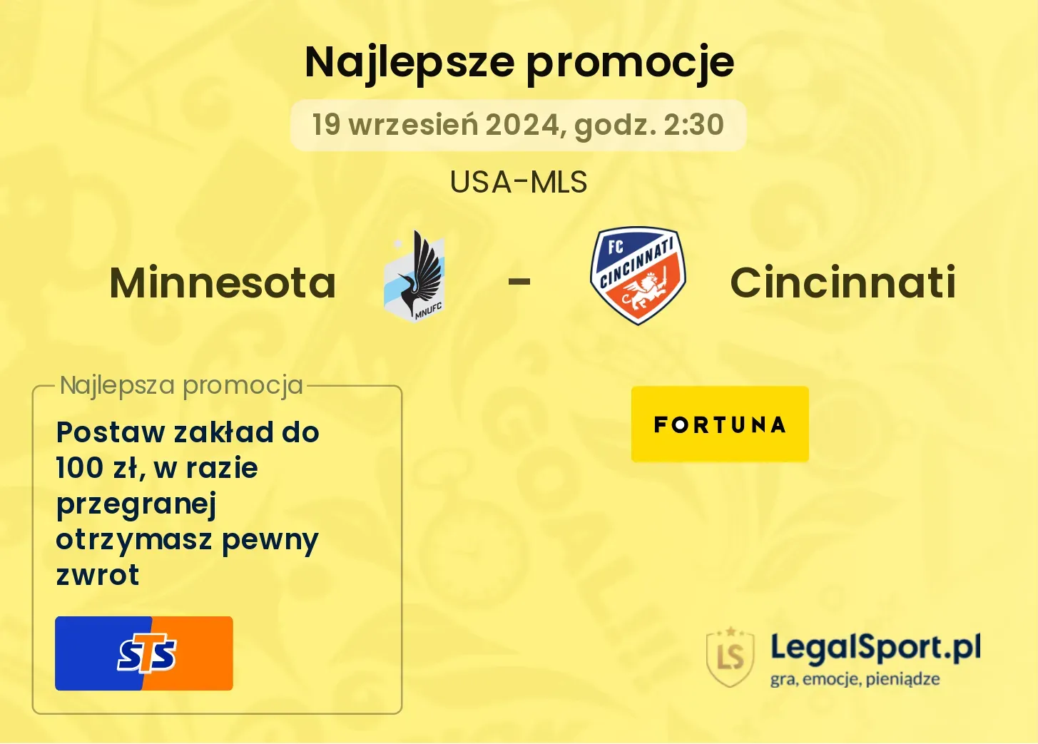 Minnesota - Cincinnati promocje bonusy na mecz