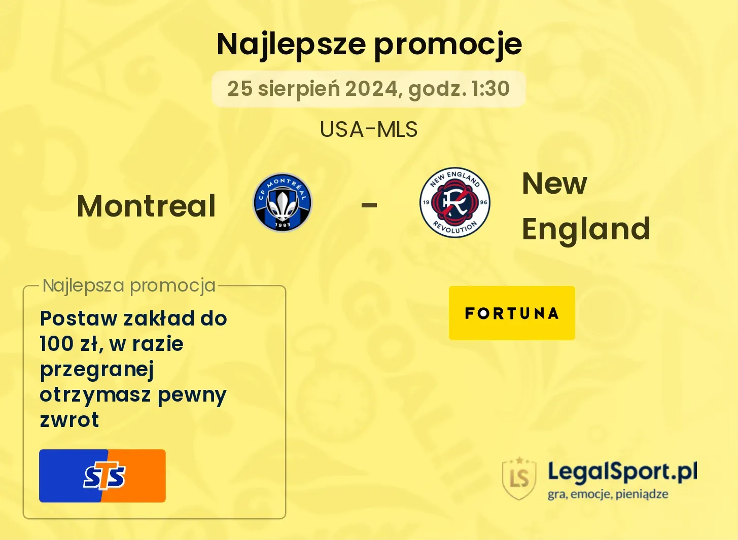 Montreal - New England promocje bonusy na mecz