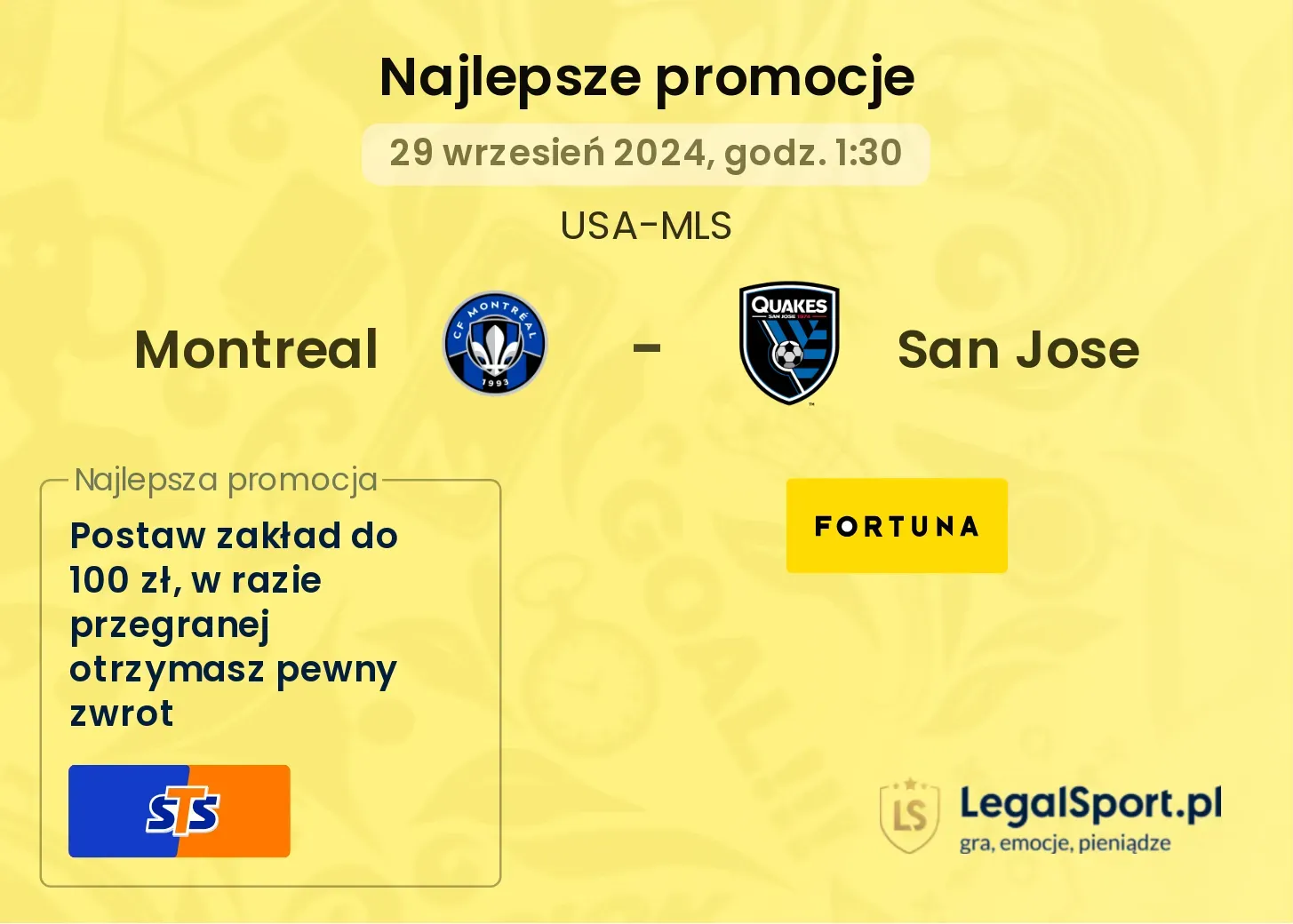 Montreal - San Jose promocje bonusy na mecz