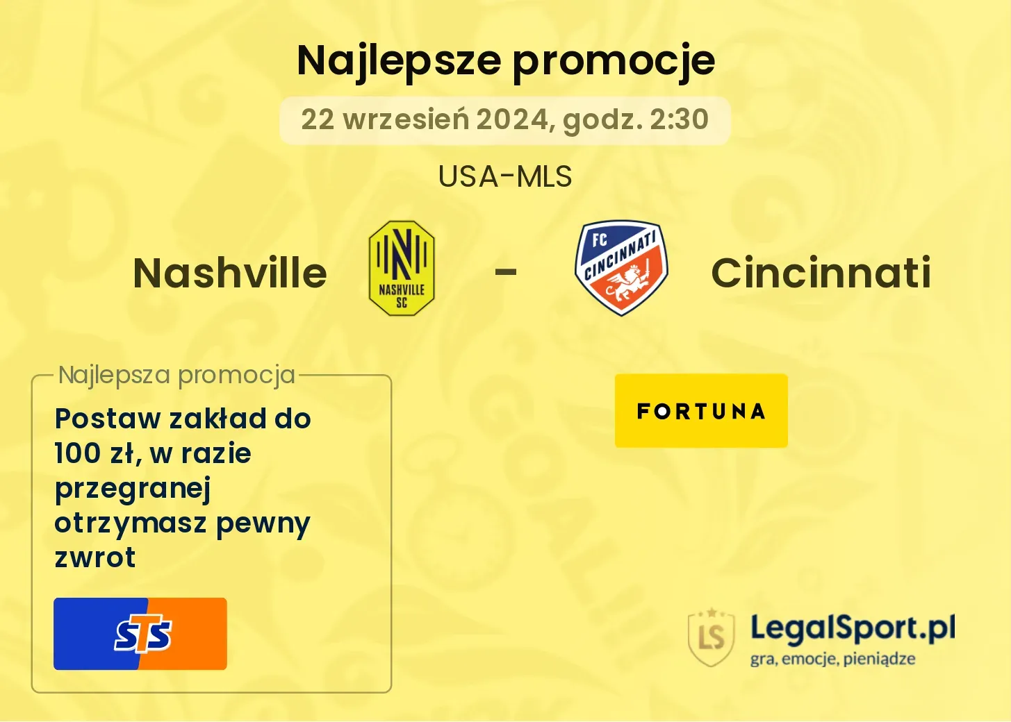 Nashville - Cincinnati promocje bonusy na mecz