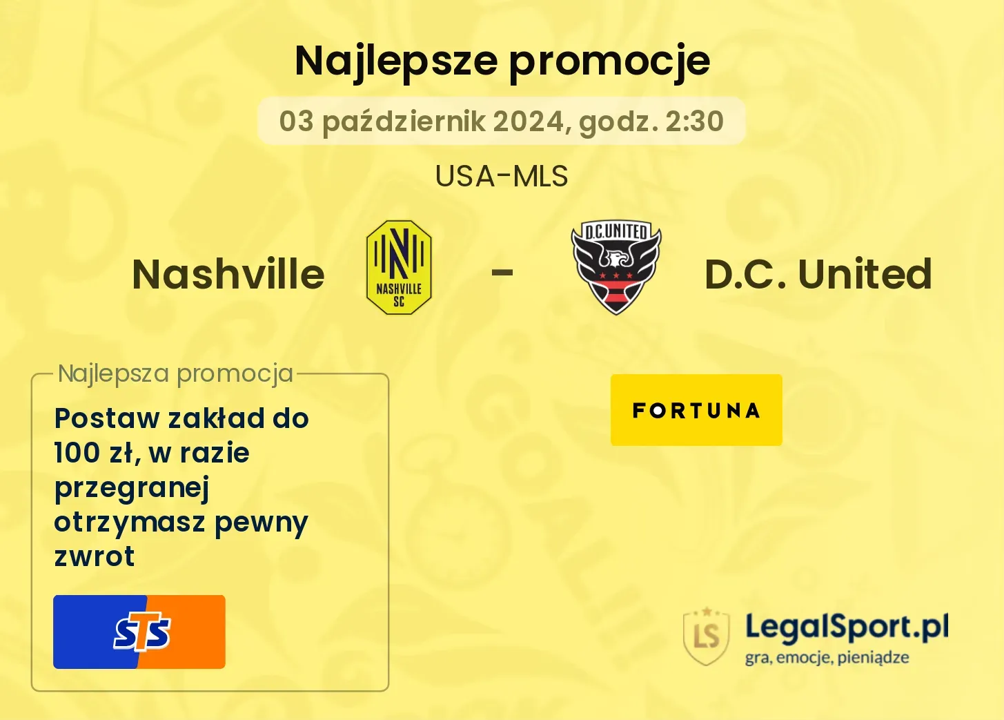 Nashville - D.C. United promocje bonusy na mecz