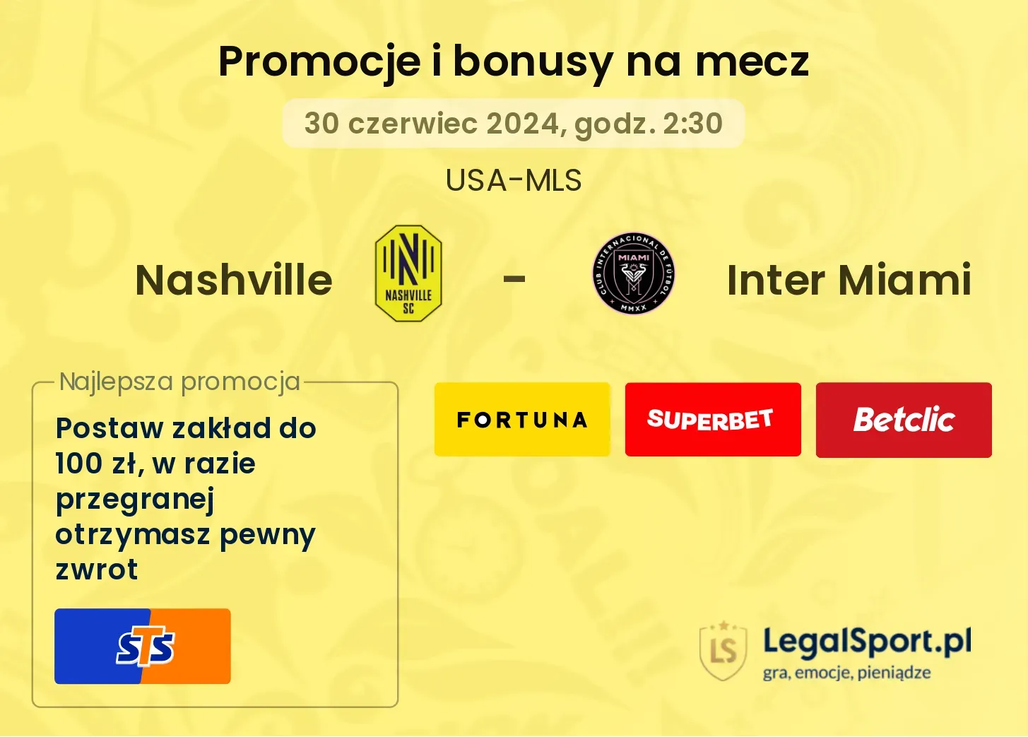 Nashville - Inter Miami promocje bonusy na mecz