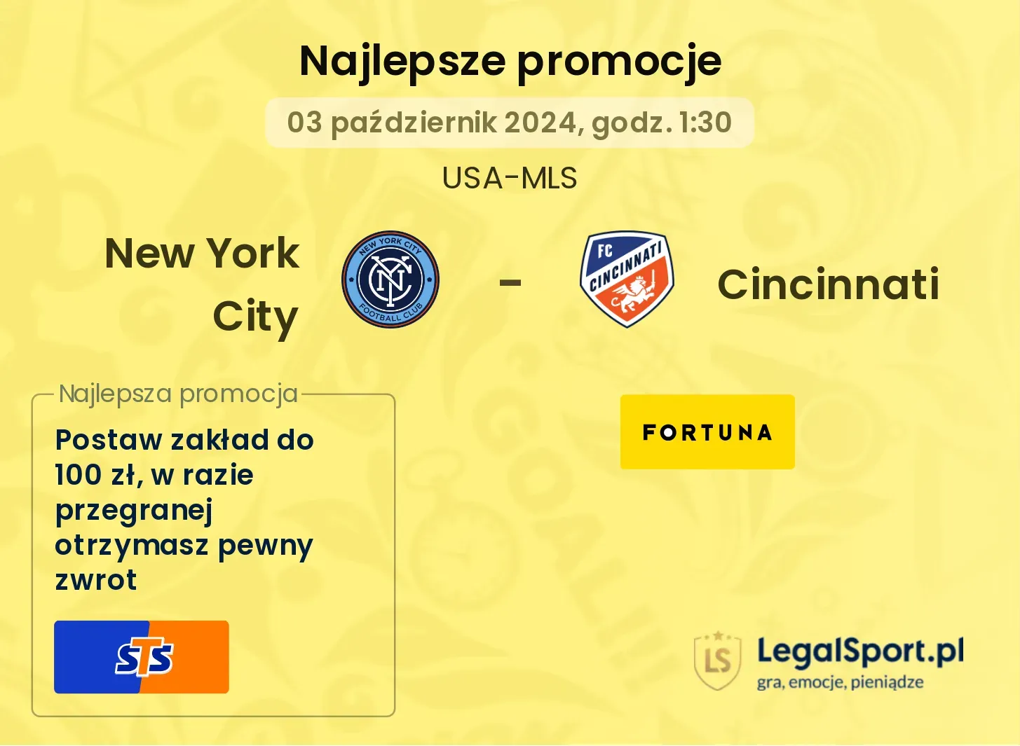 New York City - Cincinnati promocje bonusy na mecz