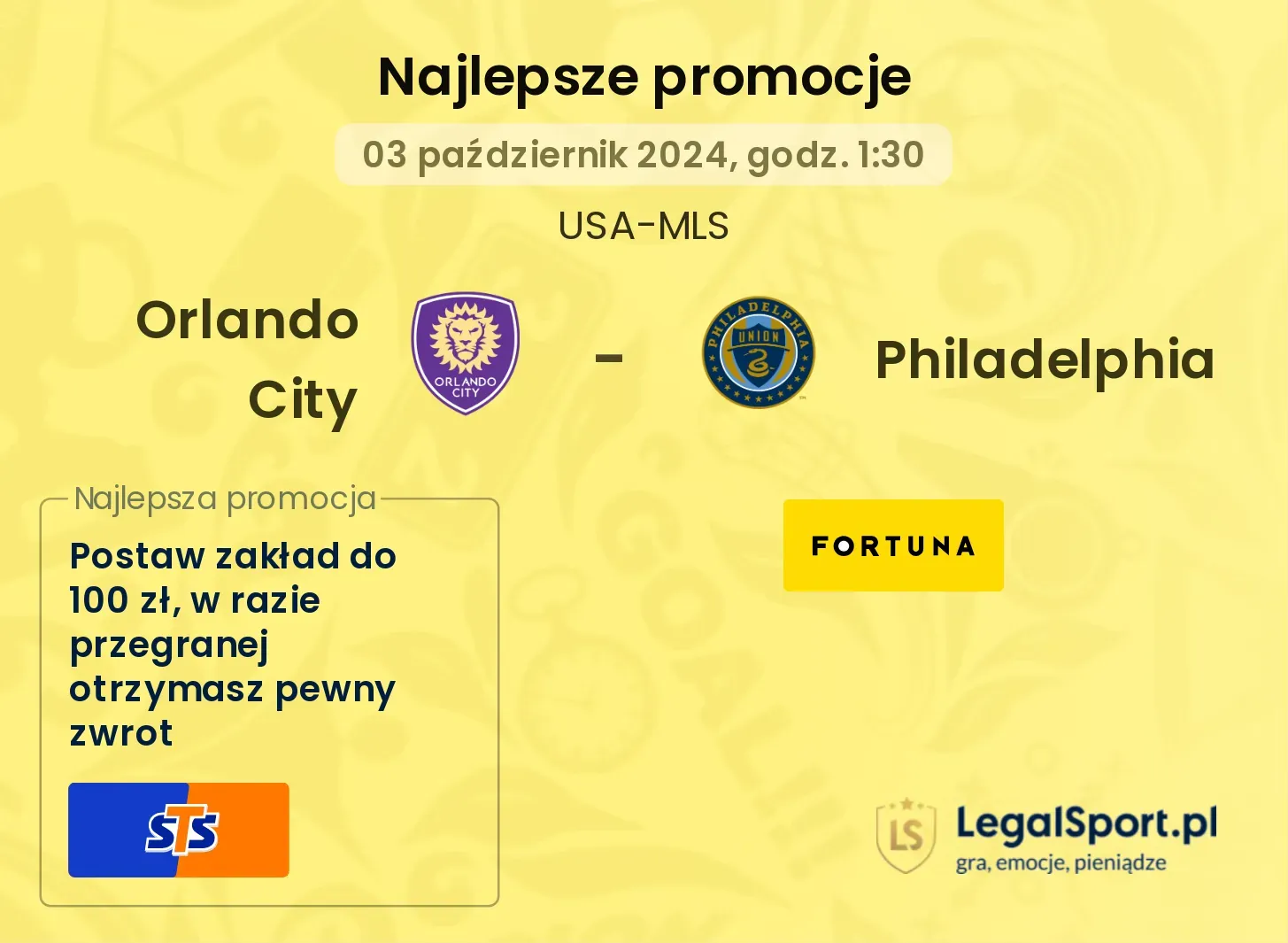 Orlando City - Philadelphia promocje bonusy na mecz