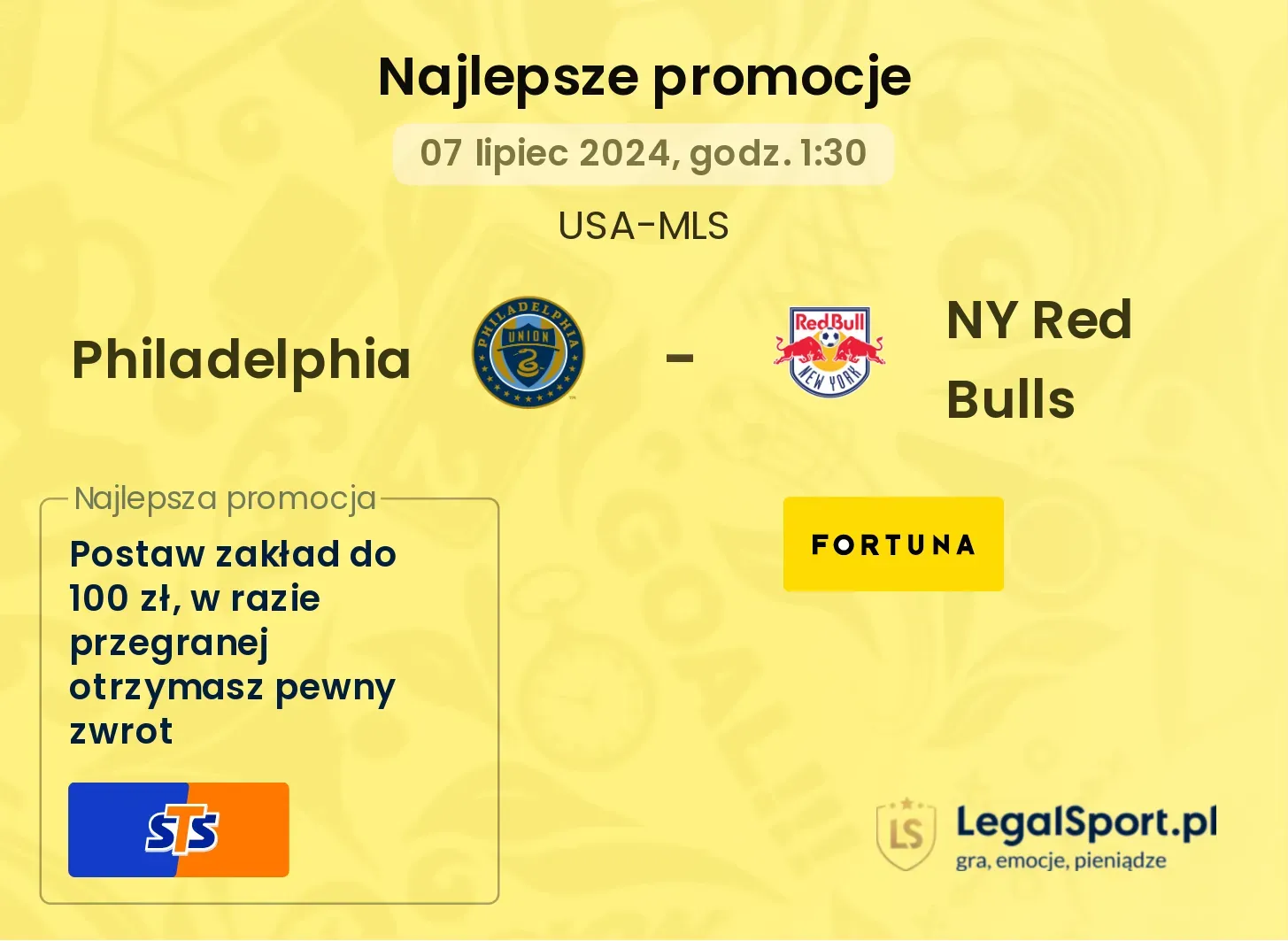 Philadelphia - NY Red Bulls promocje bonusy na mecz