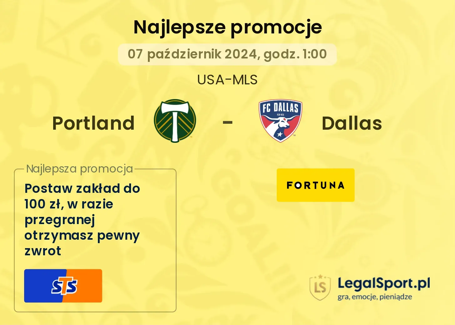 Portland - Dallas promocje bonusy na mecz