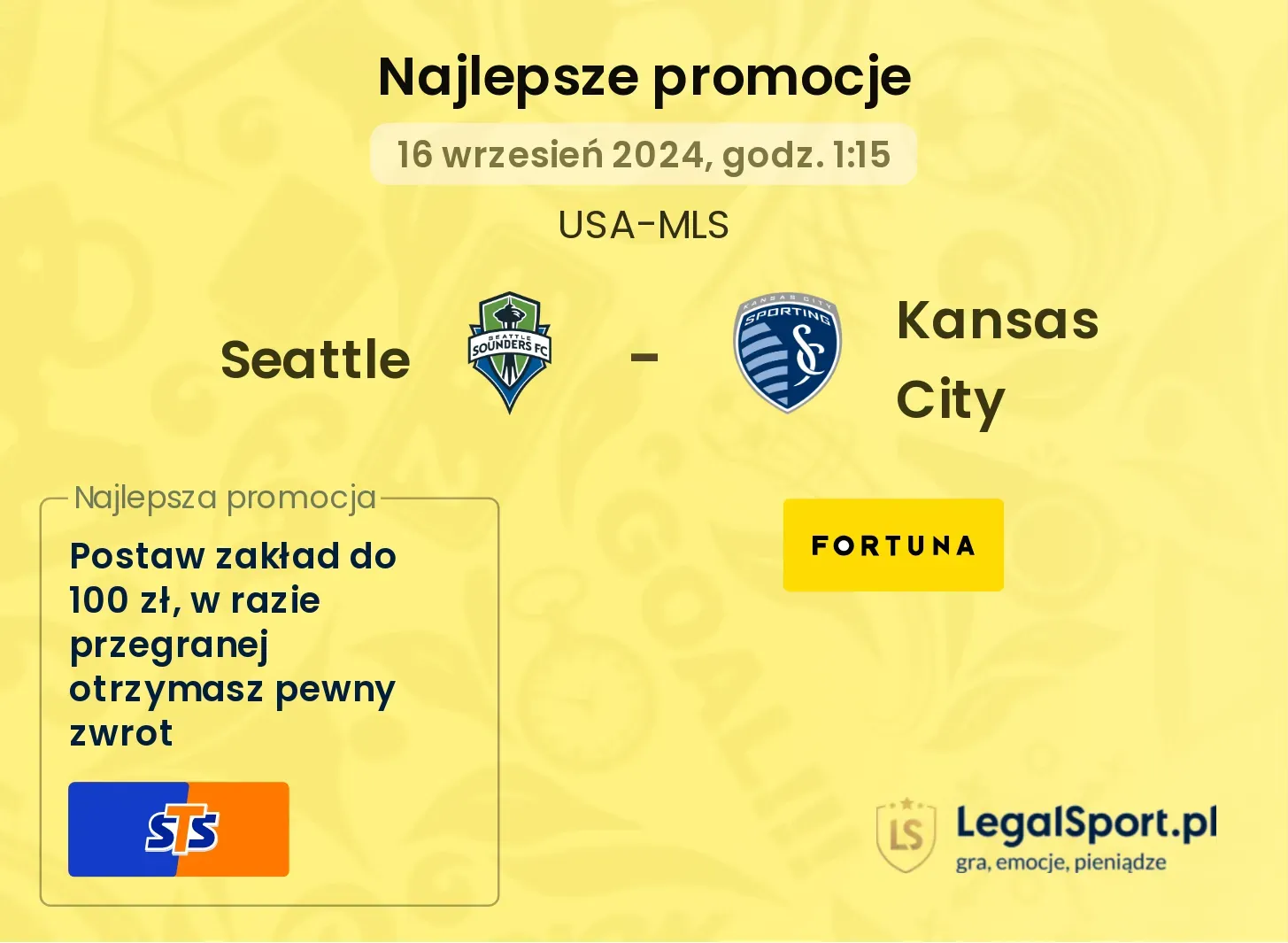 Seattle - Kansas City promocje bonusy na mecz