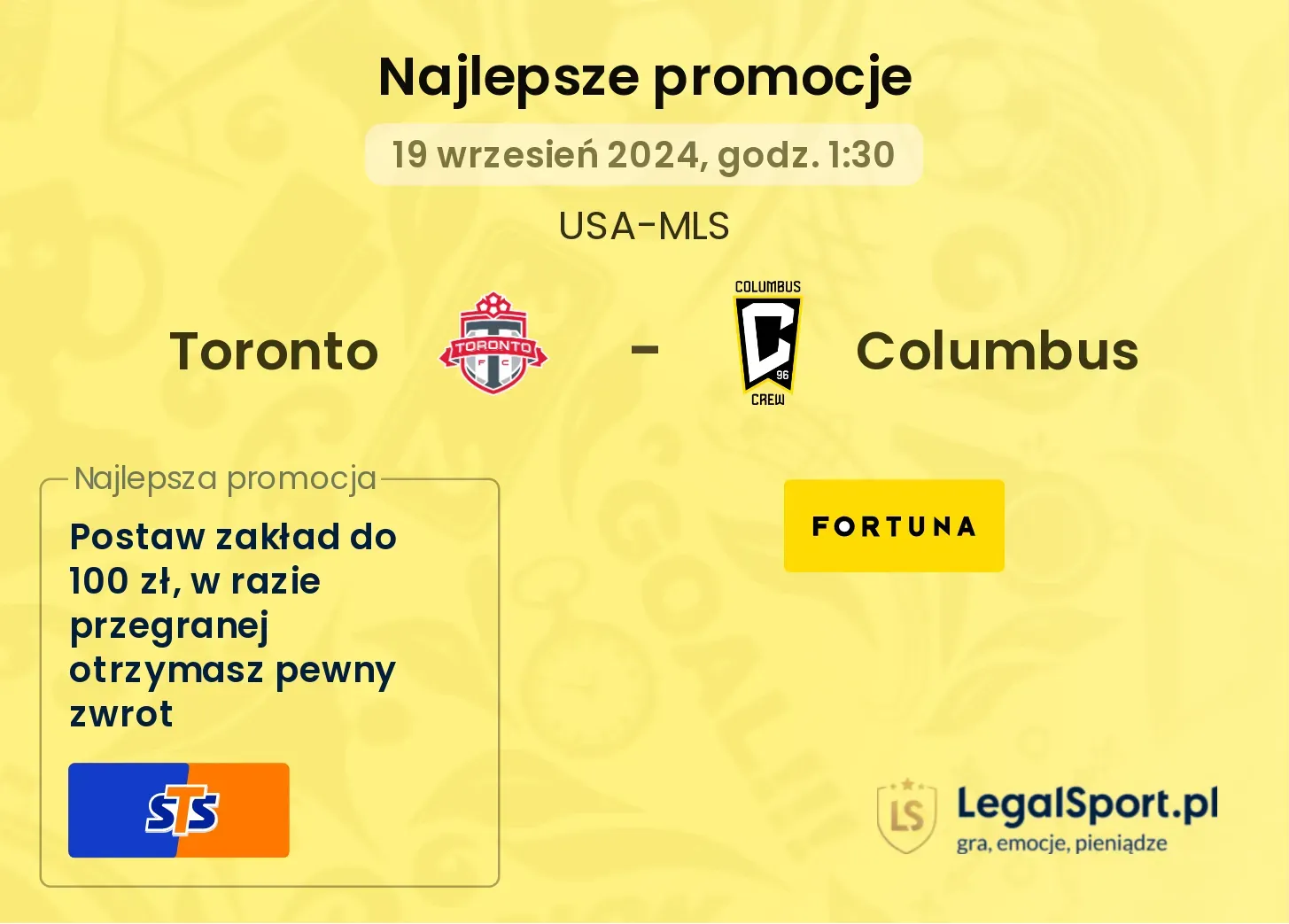 Toronto - Columbus promocje bonusy na mecz