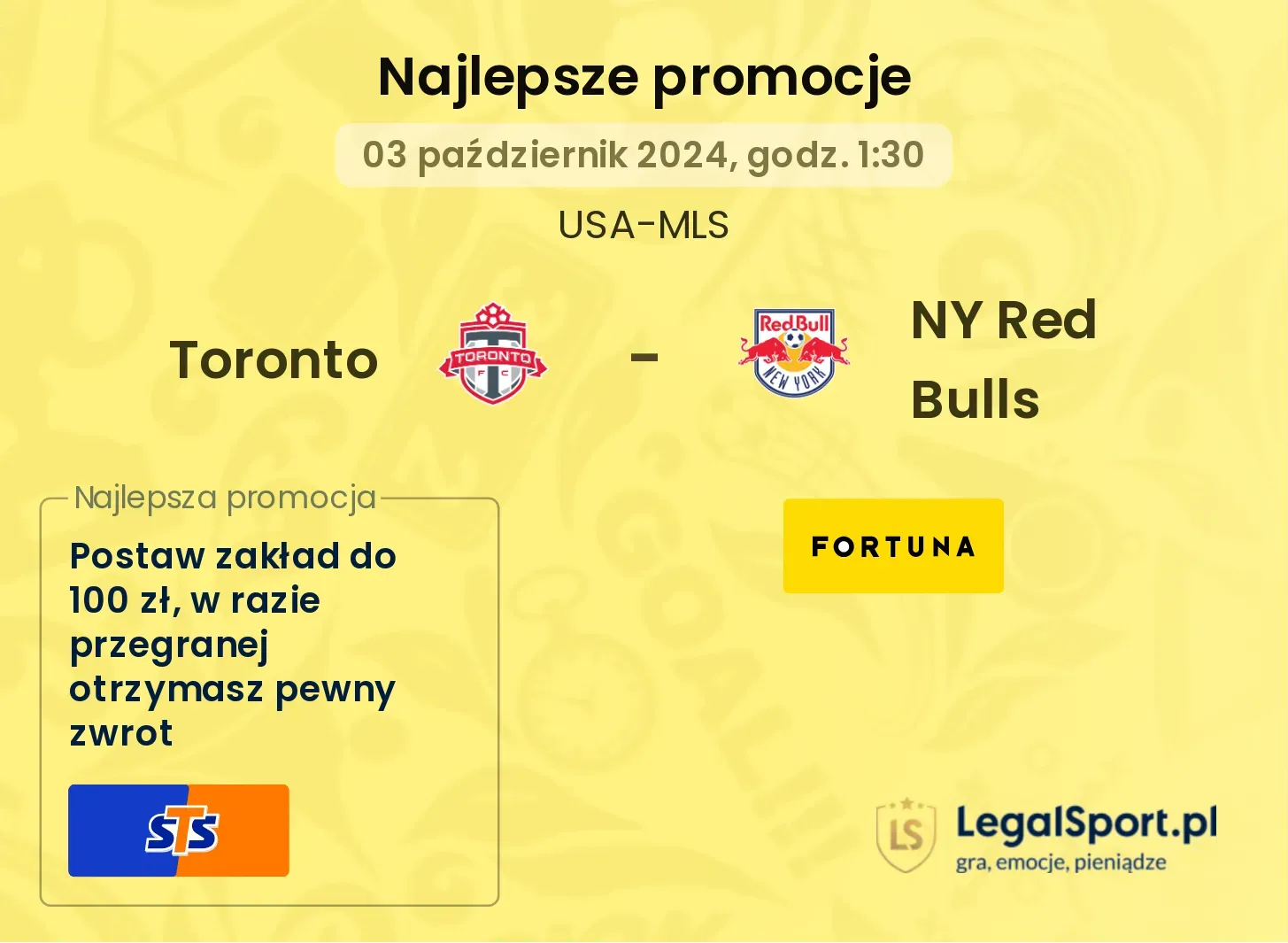 Toronto - NY Red Bulls promocje bonusy na mecz