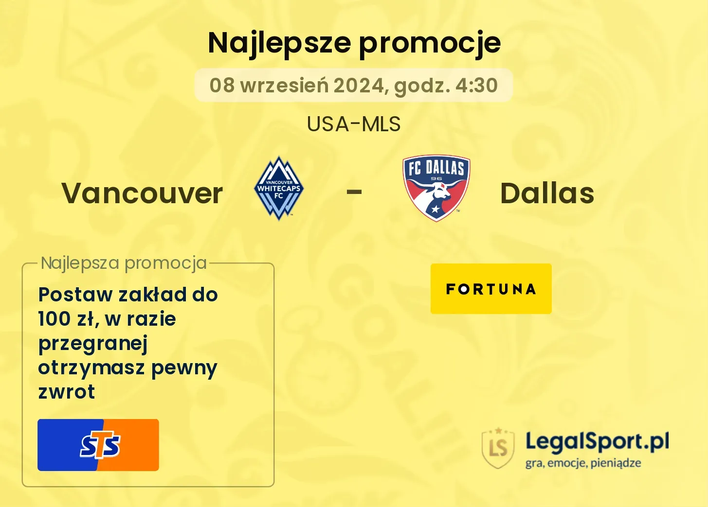 Vancouver - Dallas promocje bonusy na mecz