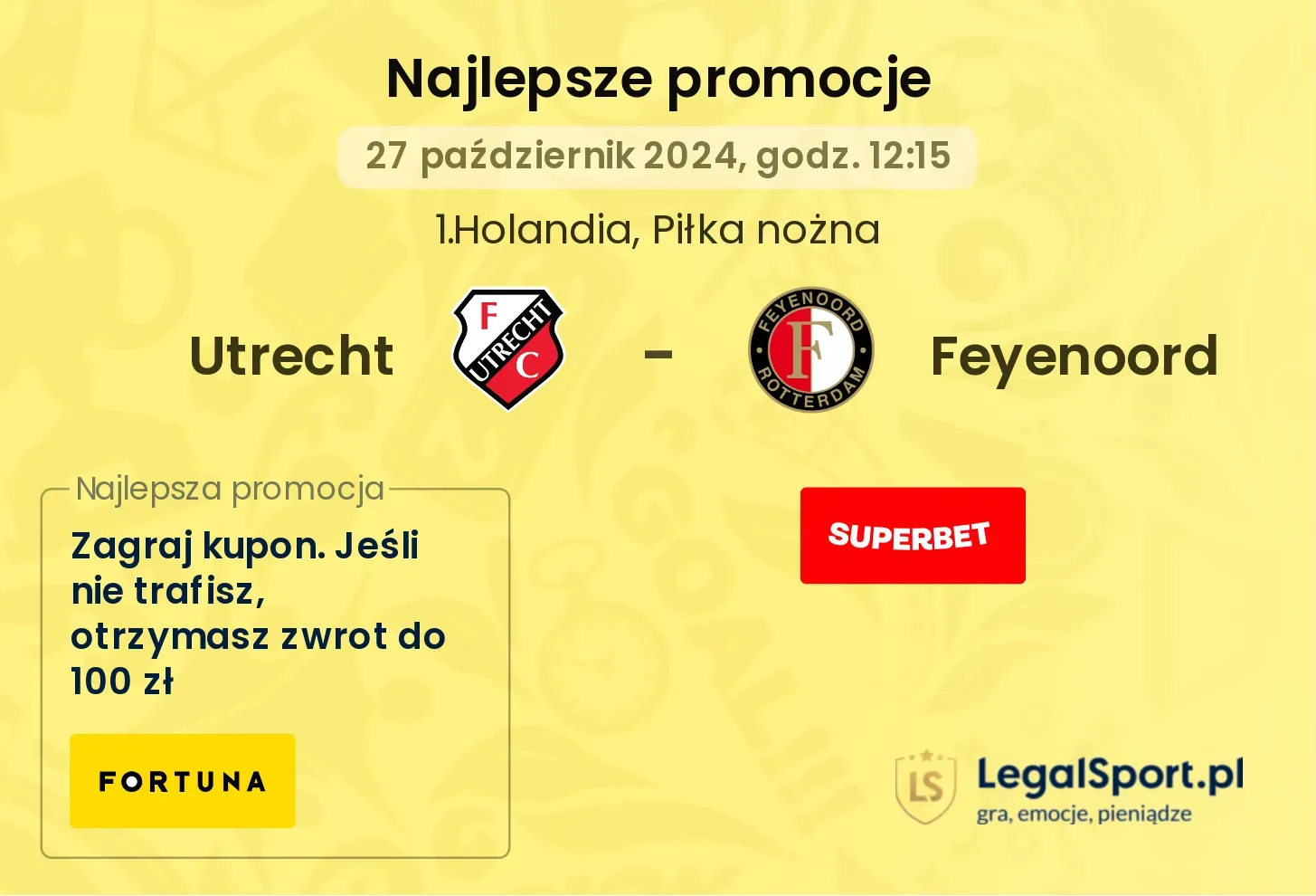 Utrecht - Feyenoord promocje bonusy na mecz